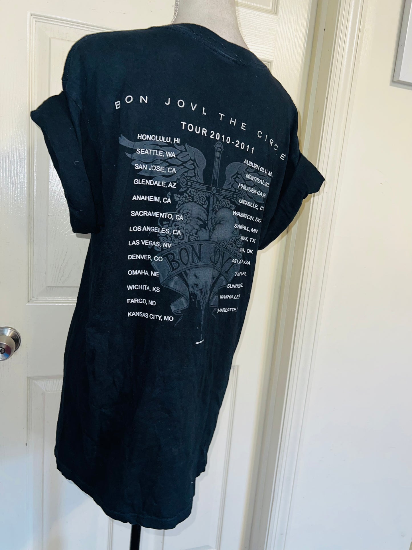 Bon Jovi Double Sided Oversized Distressed Tee