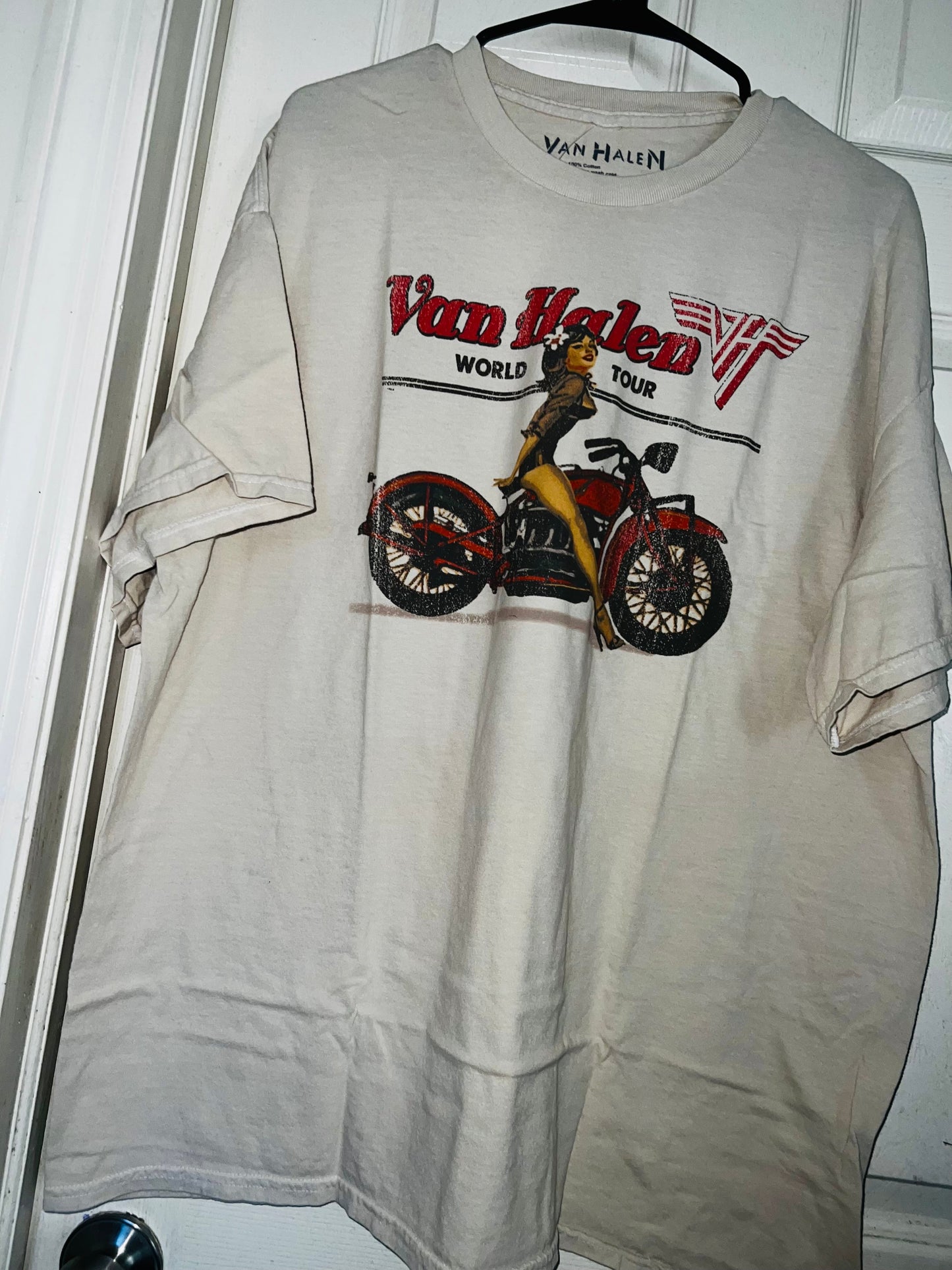 Van Halen Motorcycle Pin Up Oversized Tee
