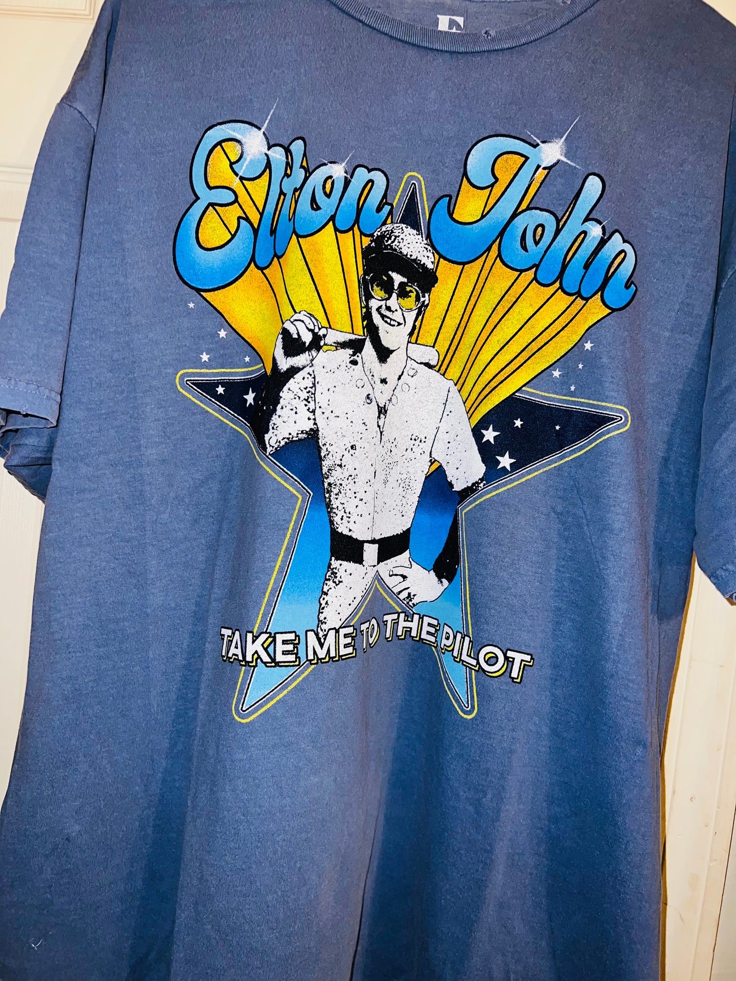 Elton John Oversized Distressed Tee