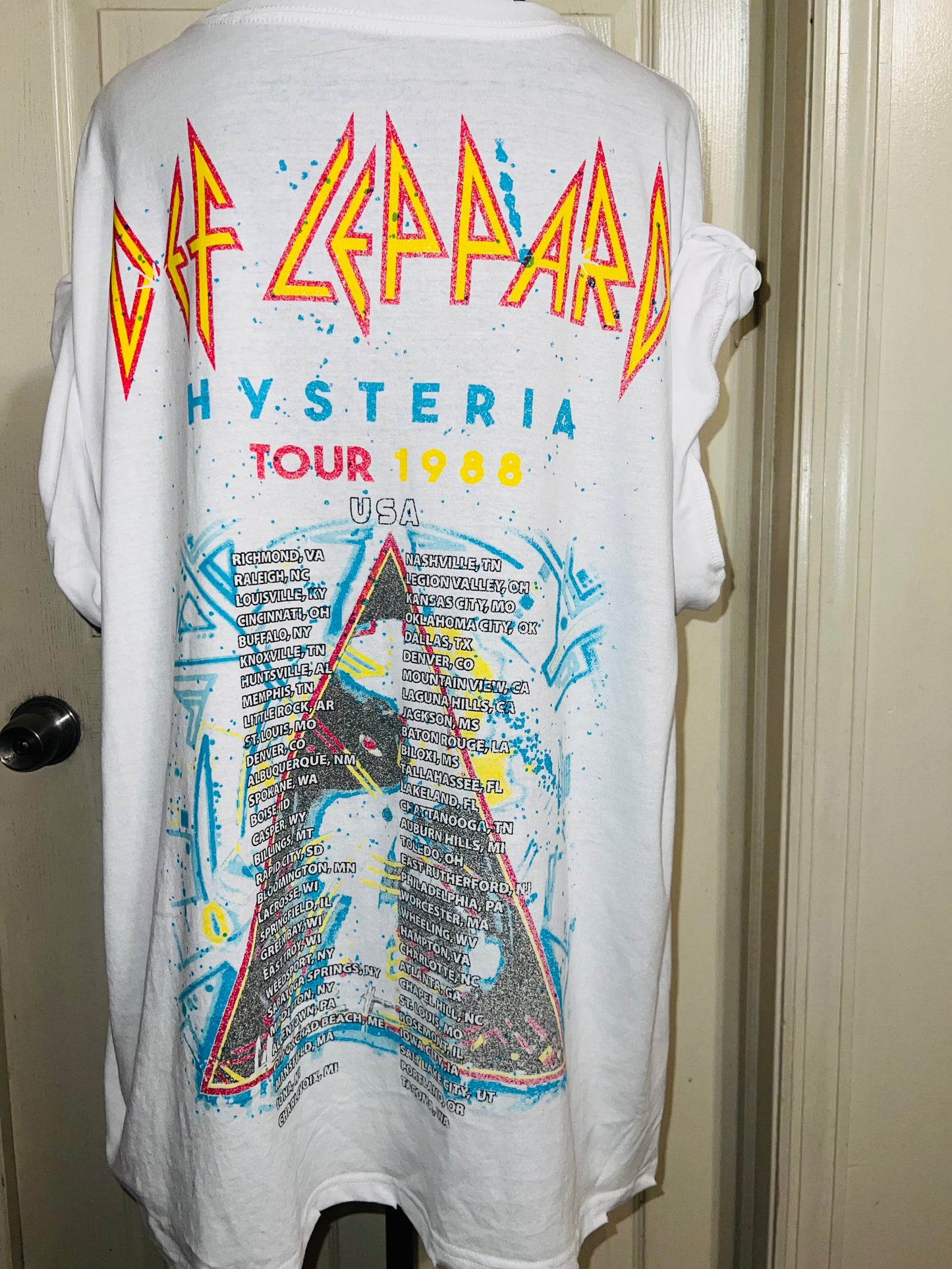 Def Leppard Double Sided Oversized Distressed Tee