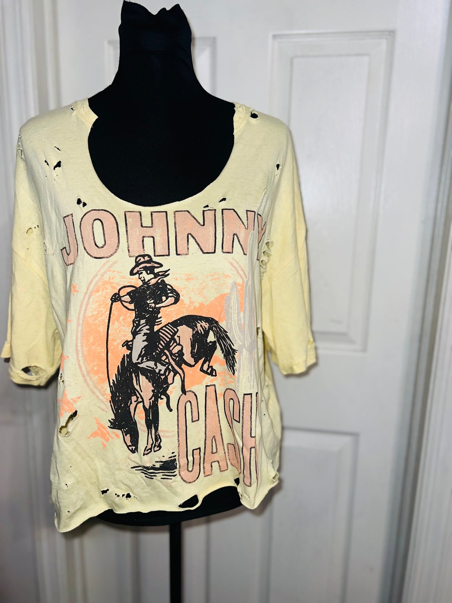 Johnny Cash Oversized Distressed Tee (As Is)