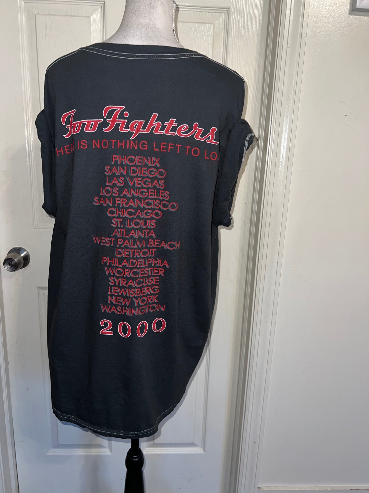 Foo Fighters Double Sided Oversized Distressed Tee