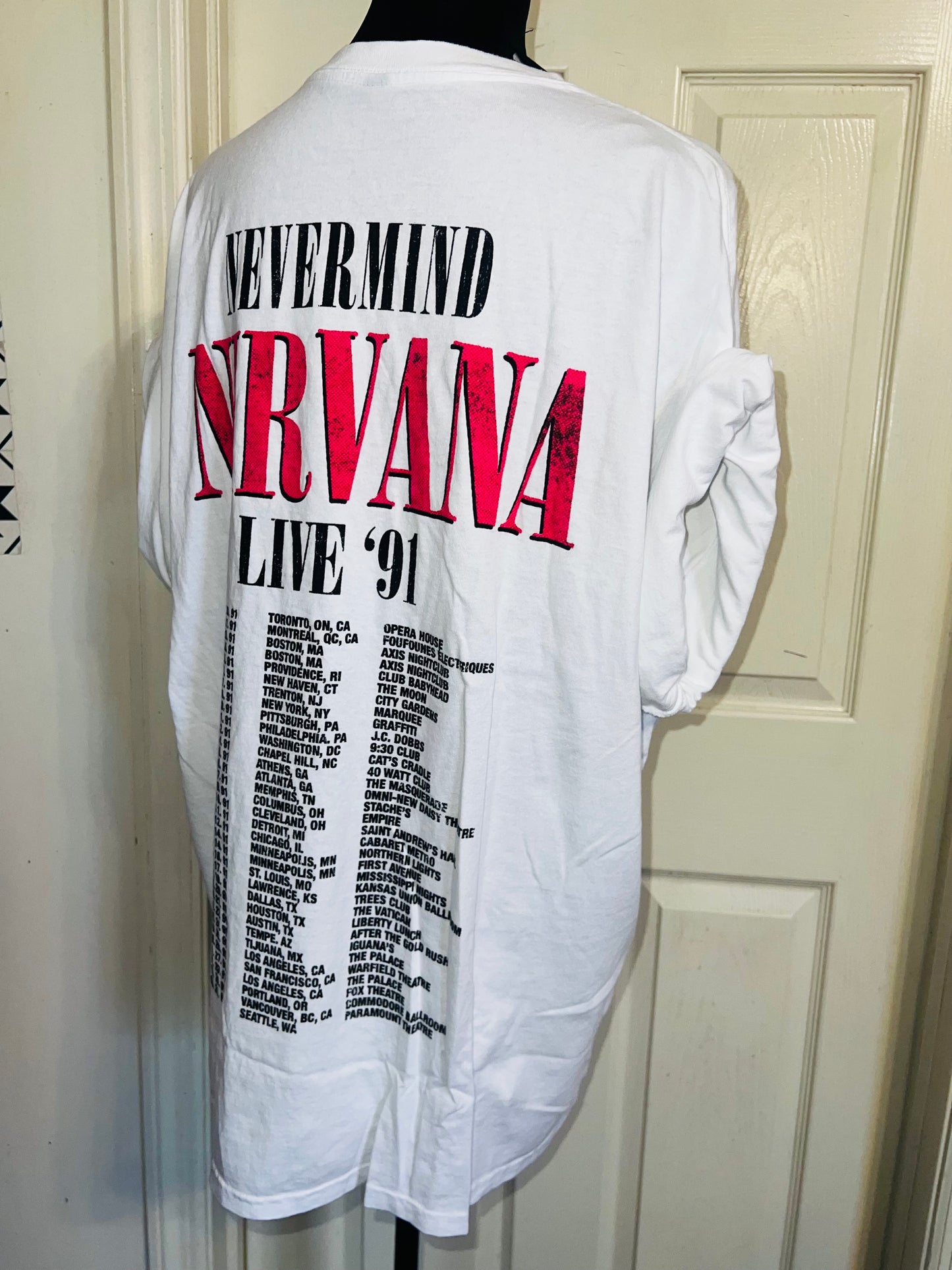 Nirvana Double Sided Oversized Distressed Tee