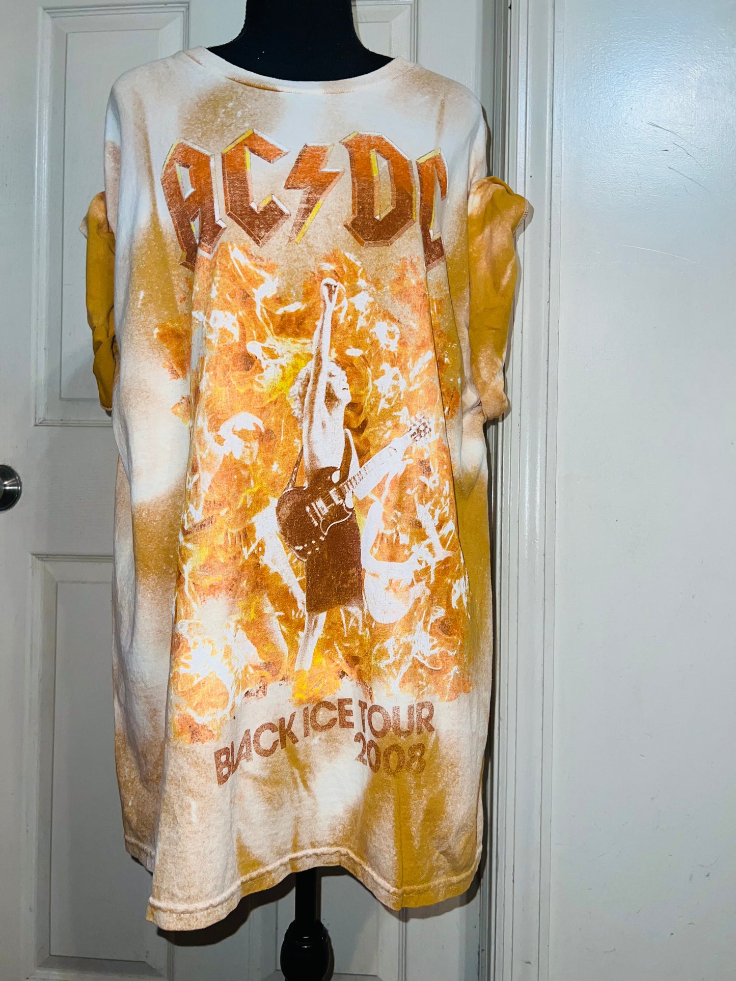AC/DC Bleached Oversized Distressed Tee