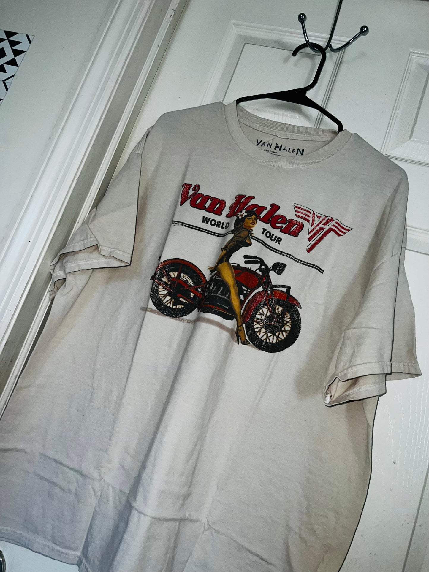 Van Halen Motorcycle Pin Up Oversized Tee
