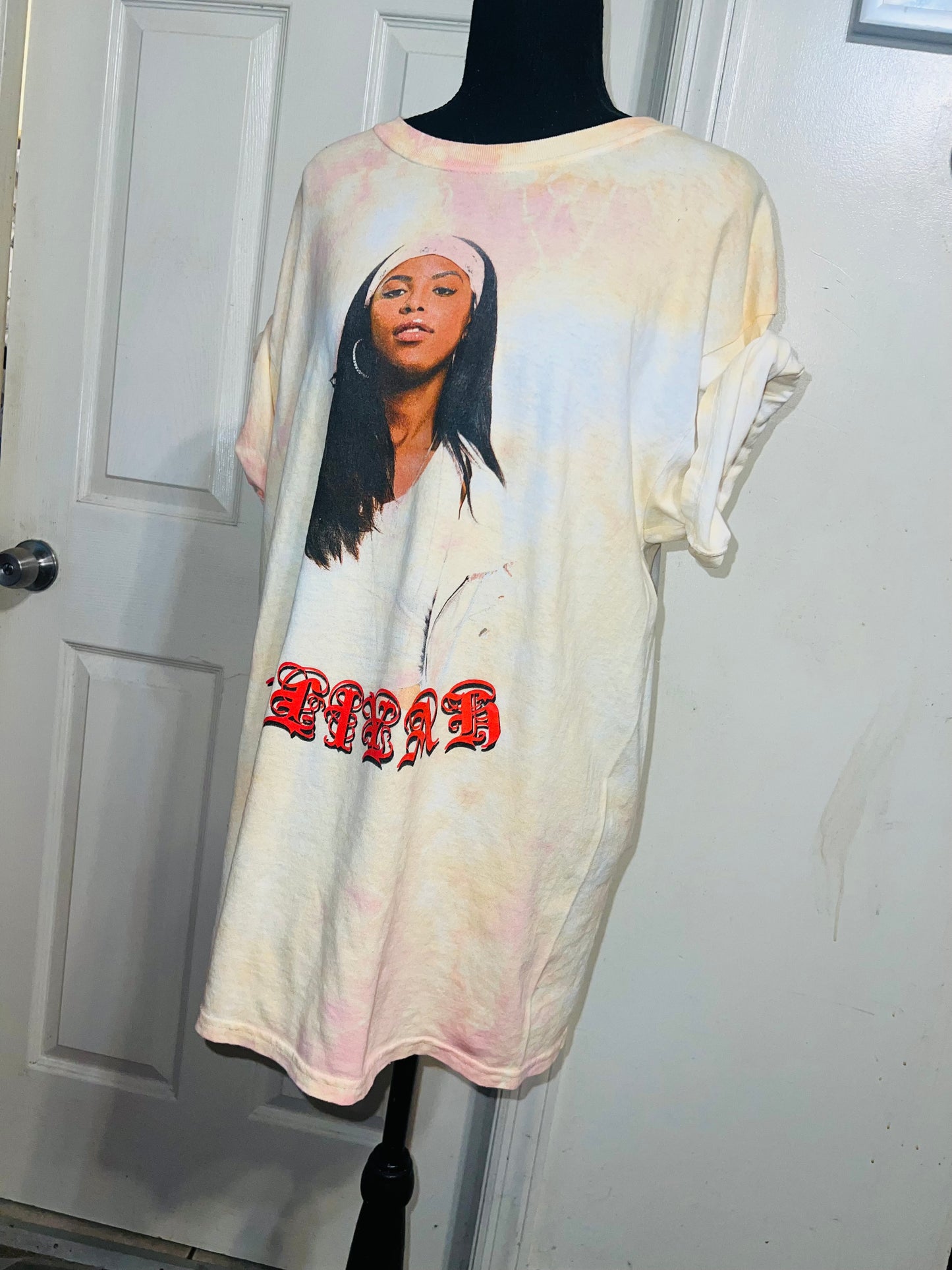 Aaliyah Tie Dye Oversized Distressed Tee