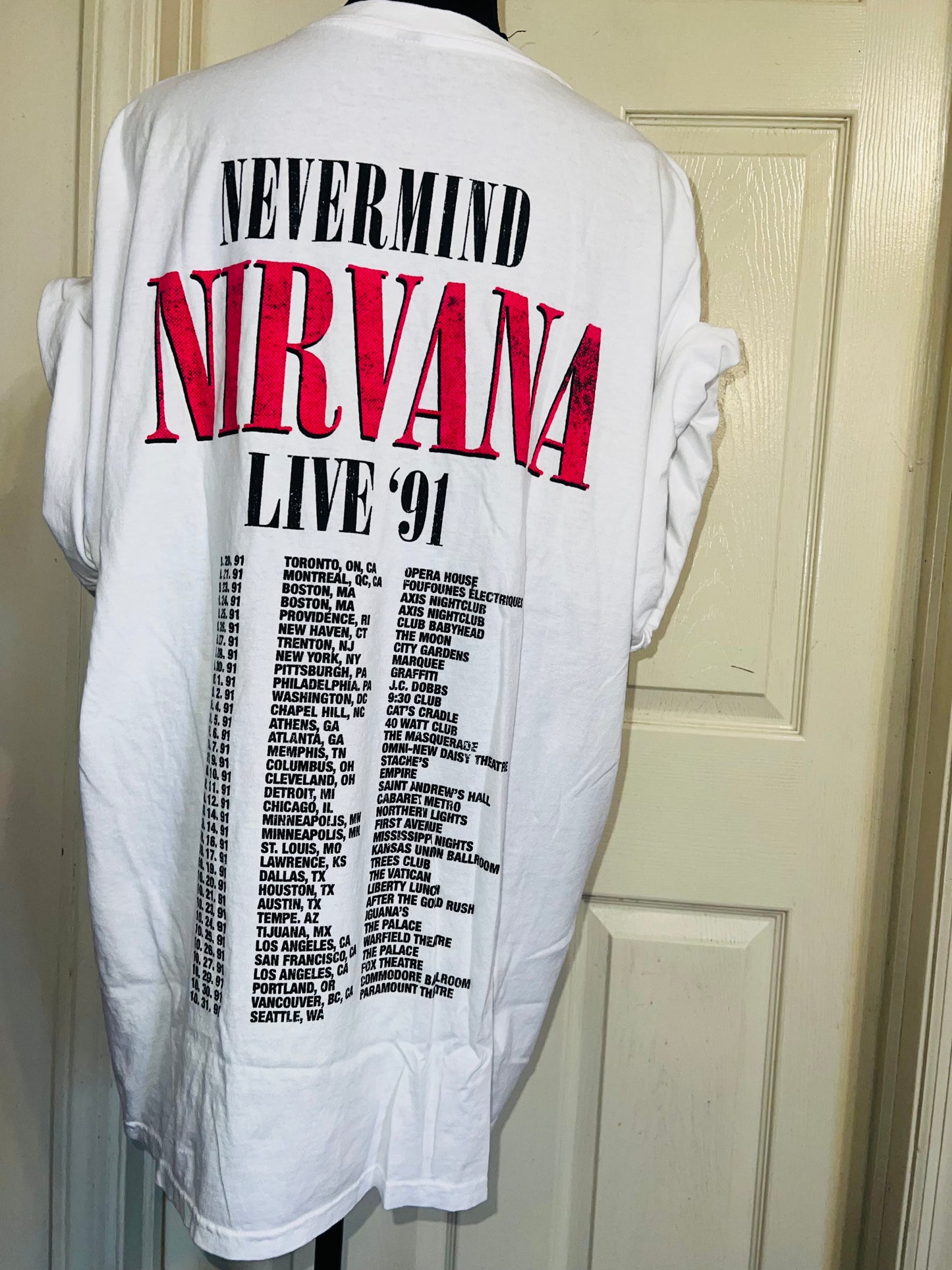 Nirvana Double Sided Oversized Distressed Tee