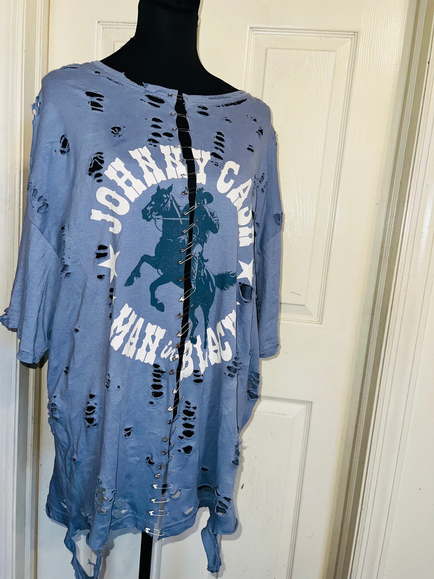 Johnny Cash Split Oversized Distressed Tee