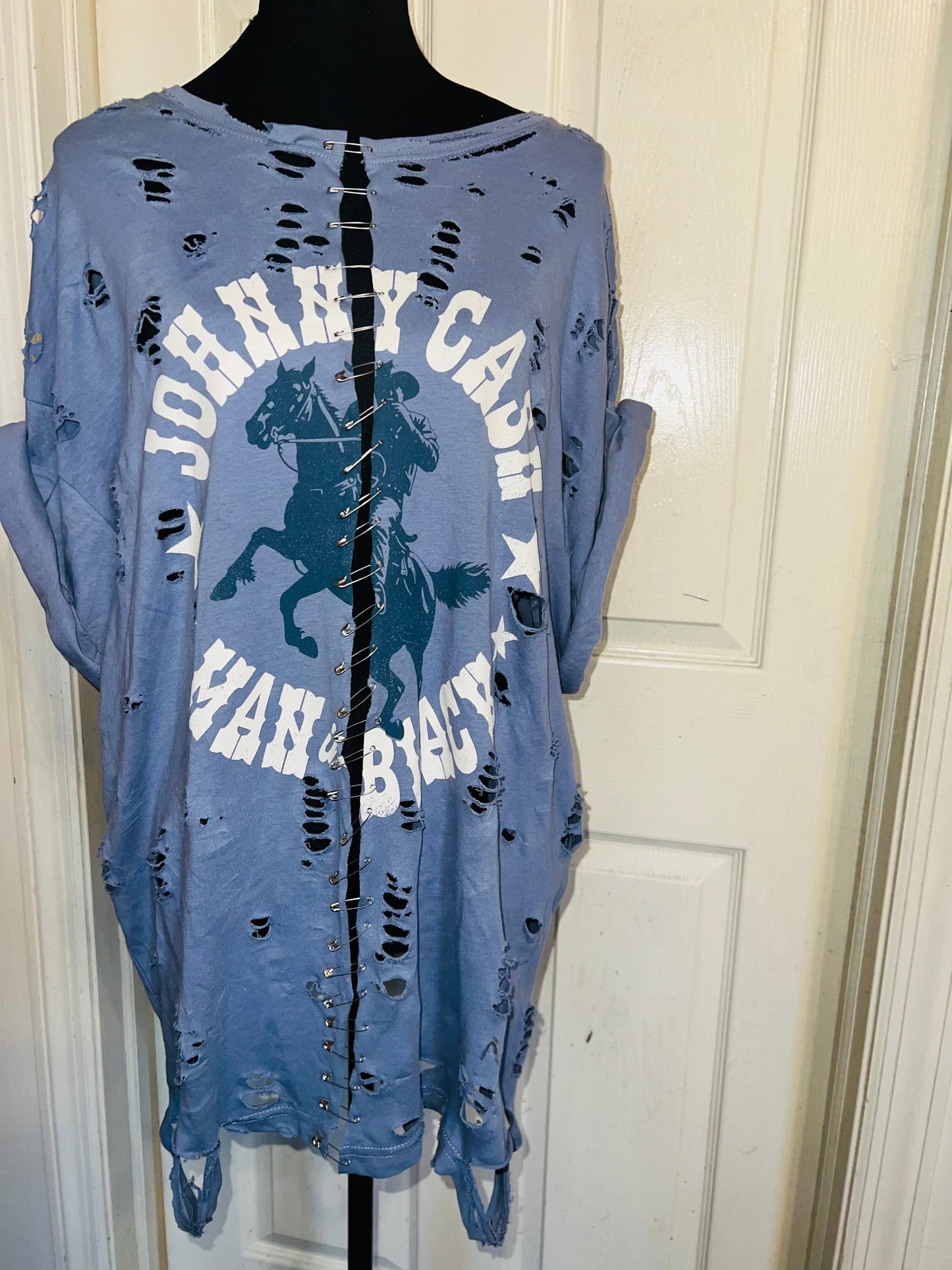 Johnny Cash Split Oversized Distressed Tee