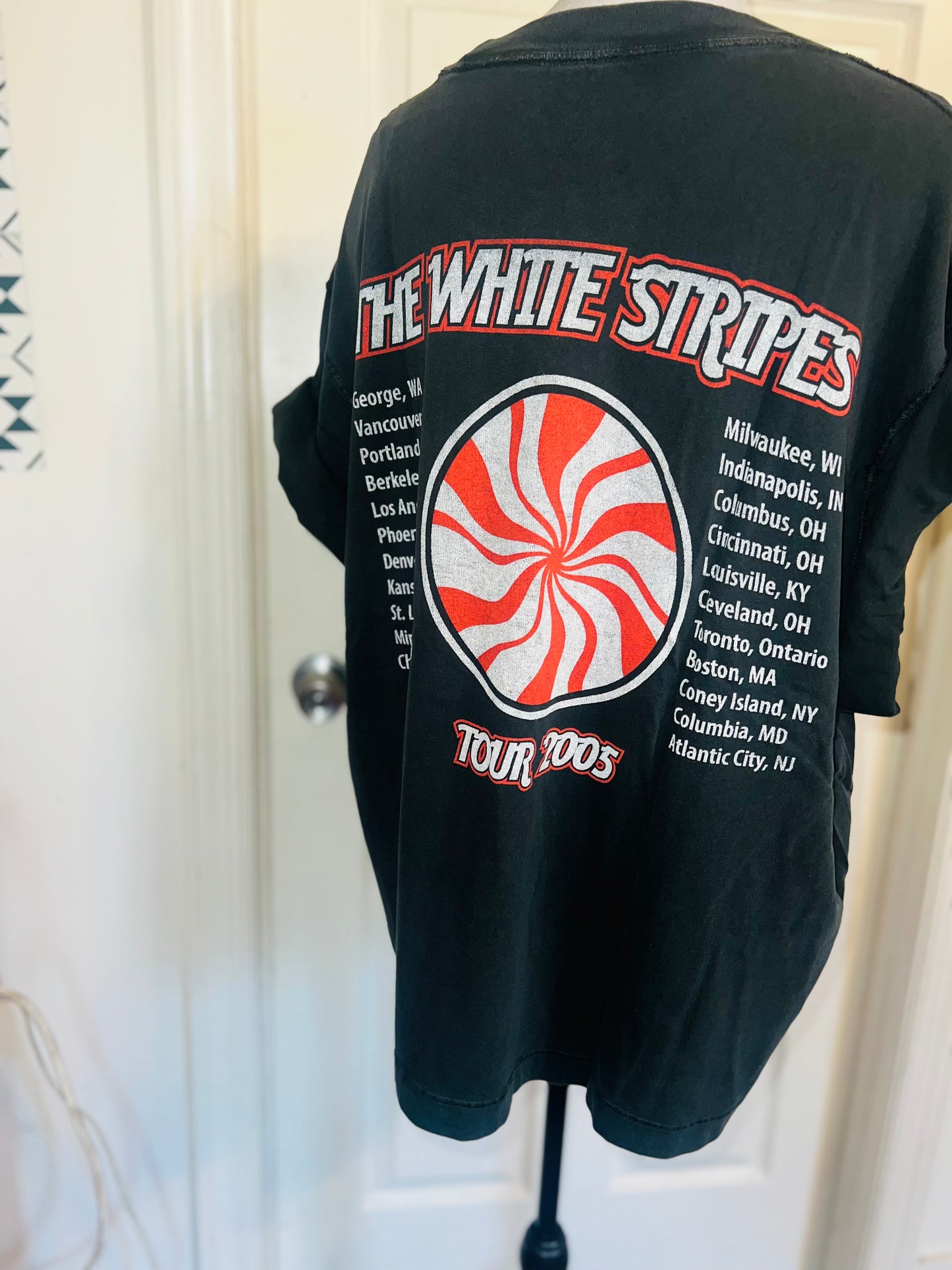 The White Stripes Double Sided Oversized Distressed Tee