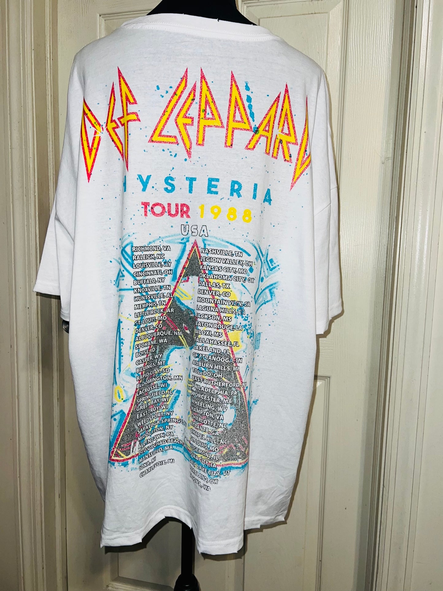 Def Leppard Double Sided Oversized Distressed Tee
