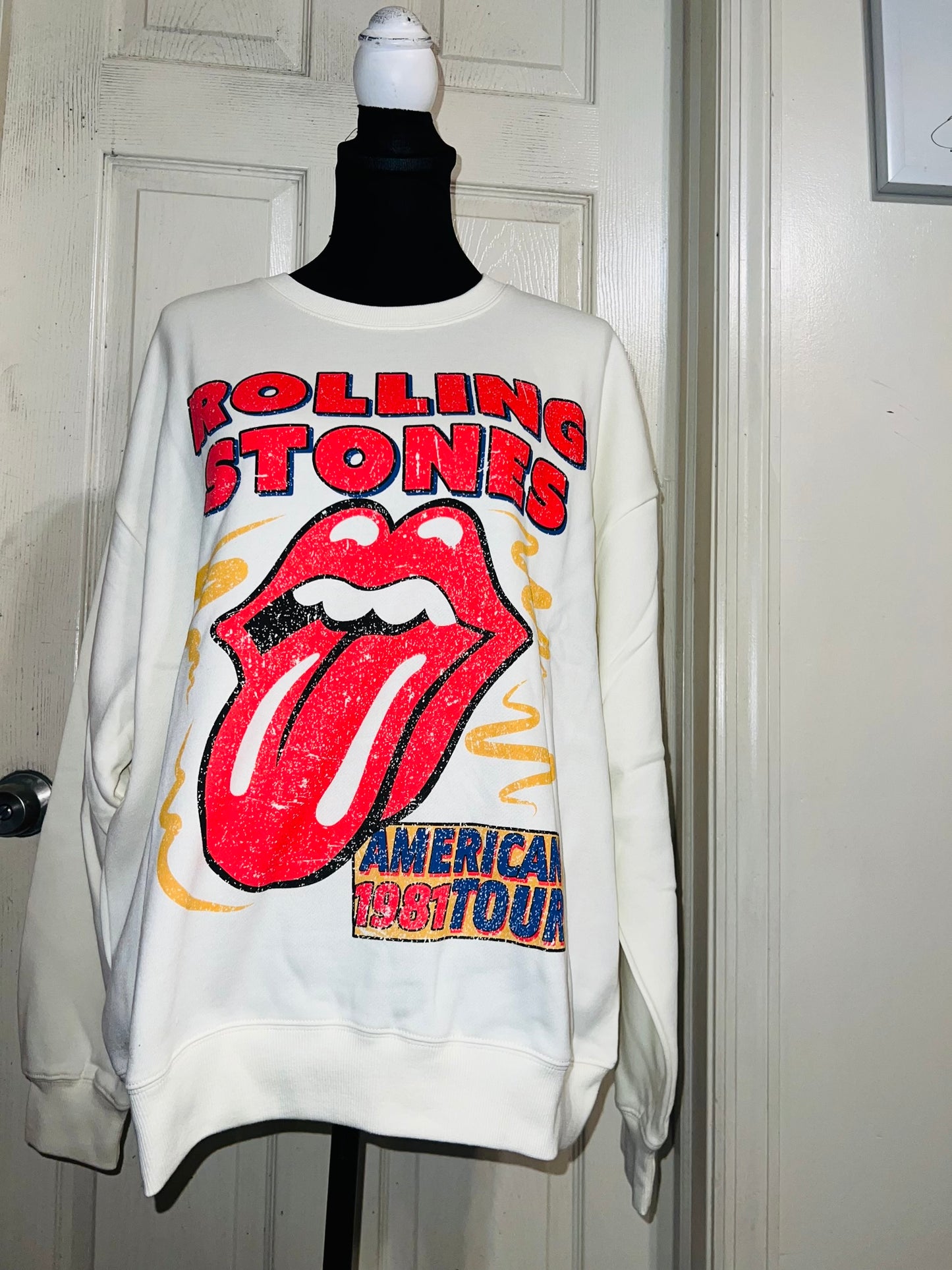 The Rolling Stones Oversized Distressed Sweatshirt