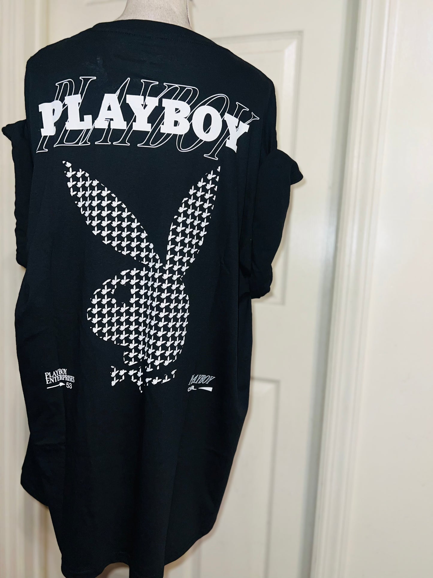 Playboy Double Sides Oversized Distressed Tee