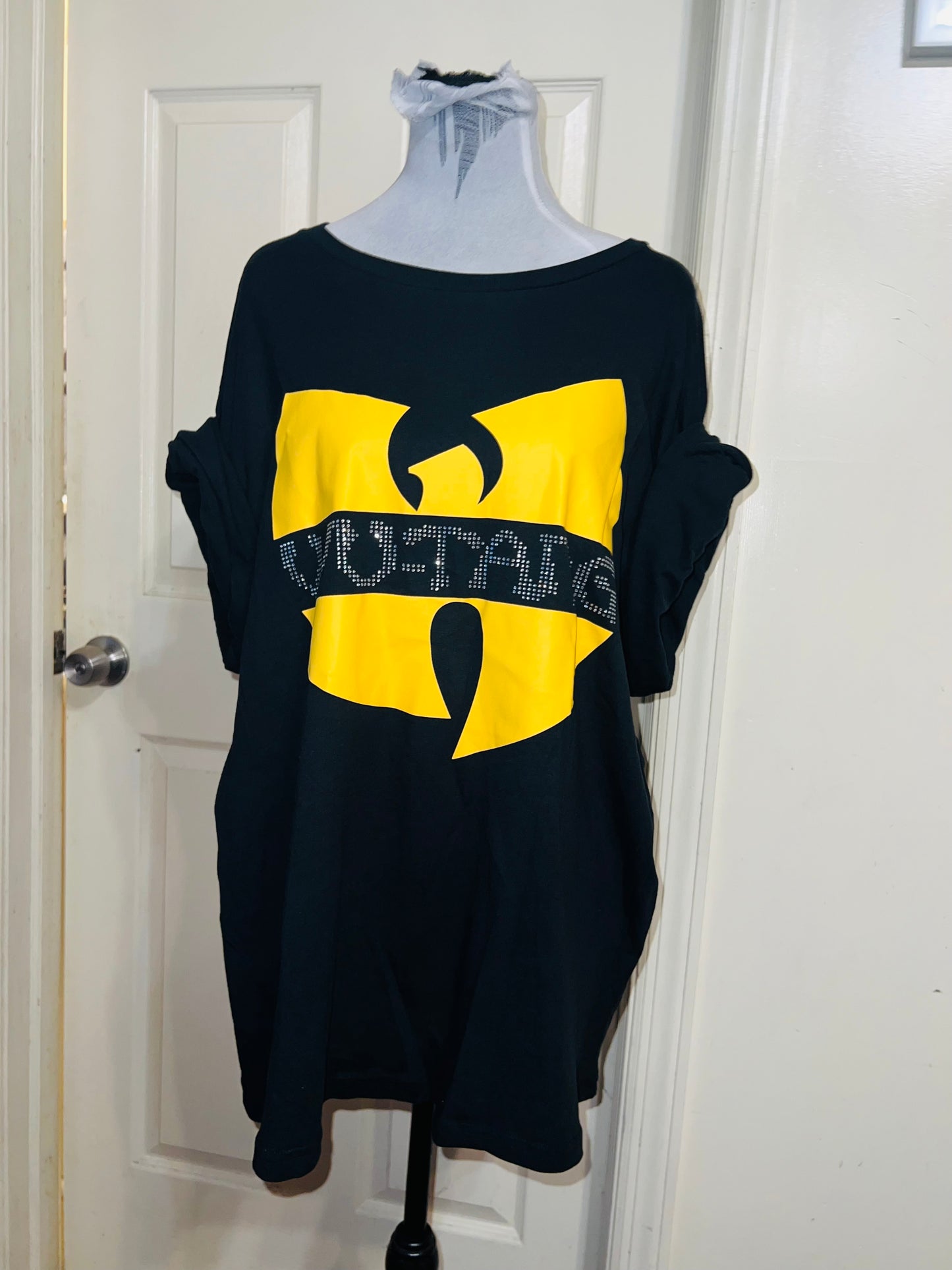 Wu-Tang Clan Rhinestone Oversized Distressed Tee