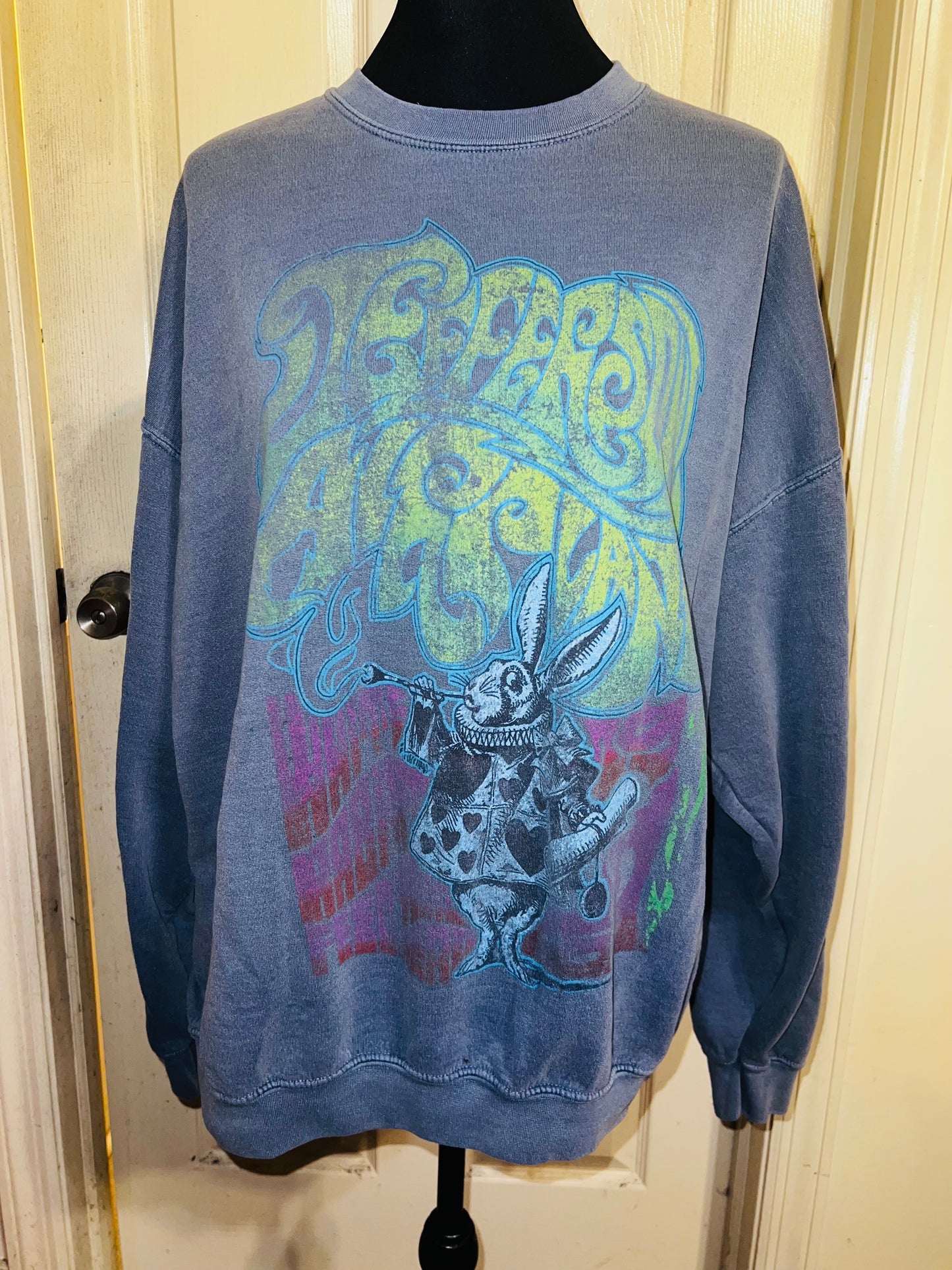 Jefferson Airplane Oversized Distressed Sweatshirt