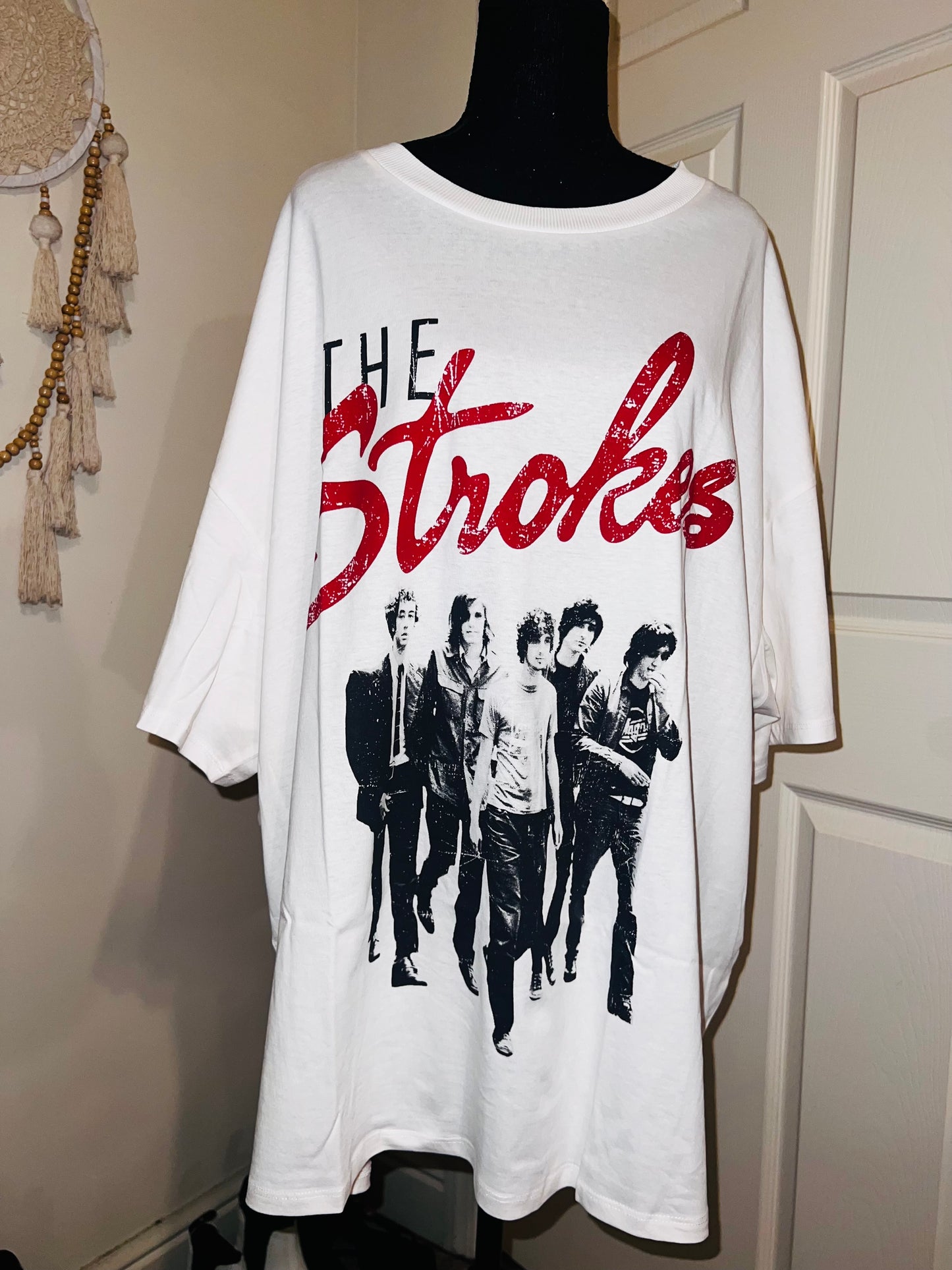 The Strokes Oversized Distressed Tee