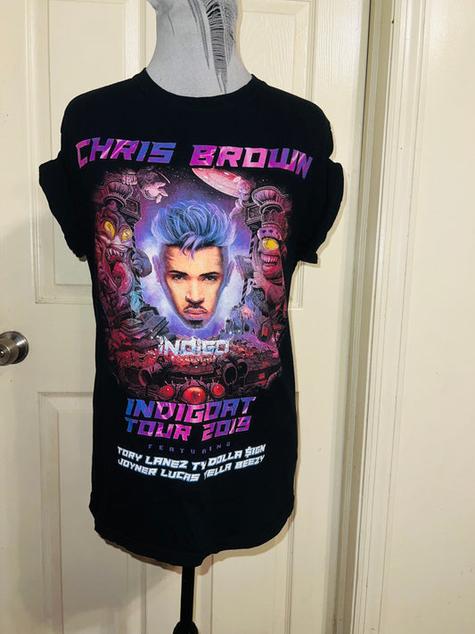 Chris Brown 2019 Double Sided Tour Distressed Tee