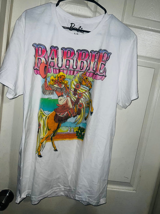 Barbie Cowgirl Oversized Distressed Tee