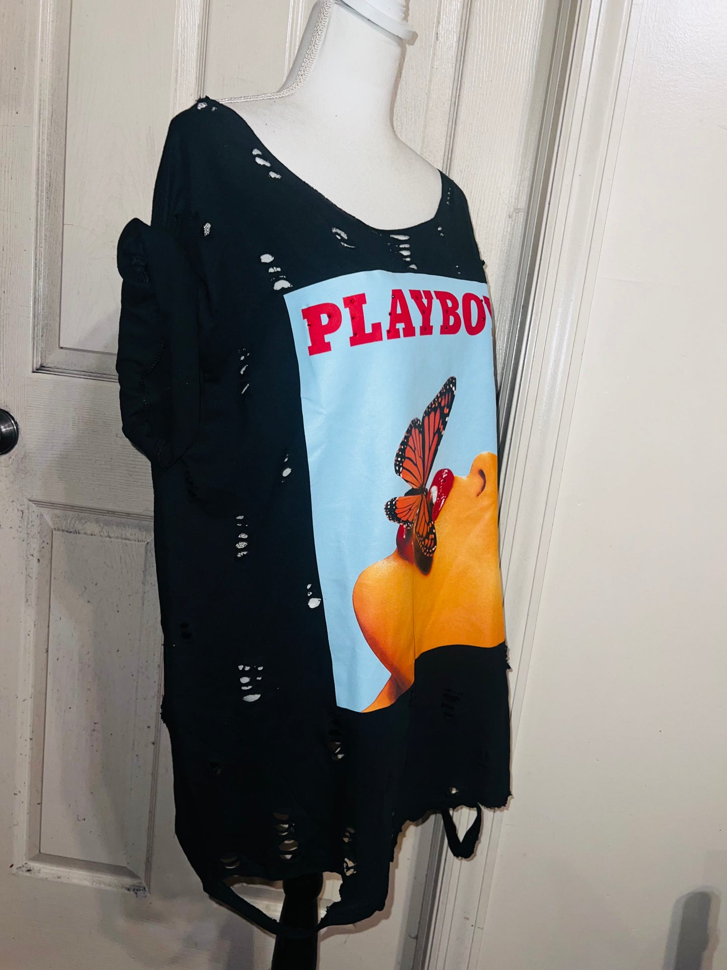 Playboy Oversized Distressed Tee