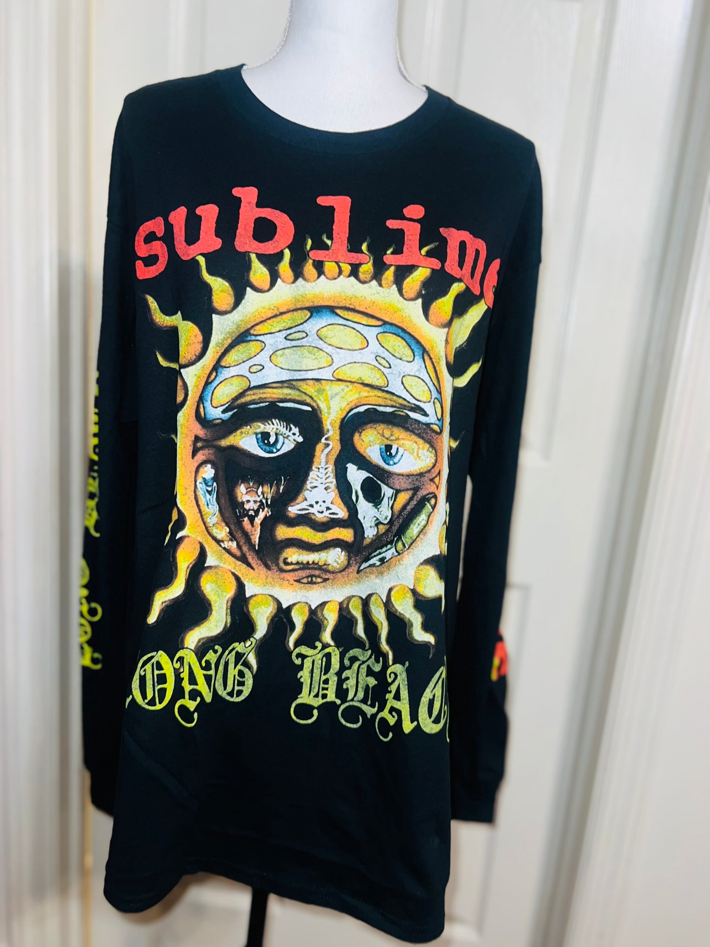 Sublime Oversized Distressed Long Sleeve Tee