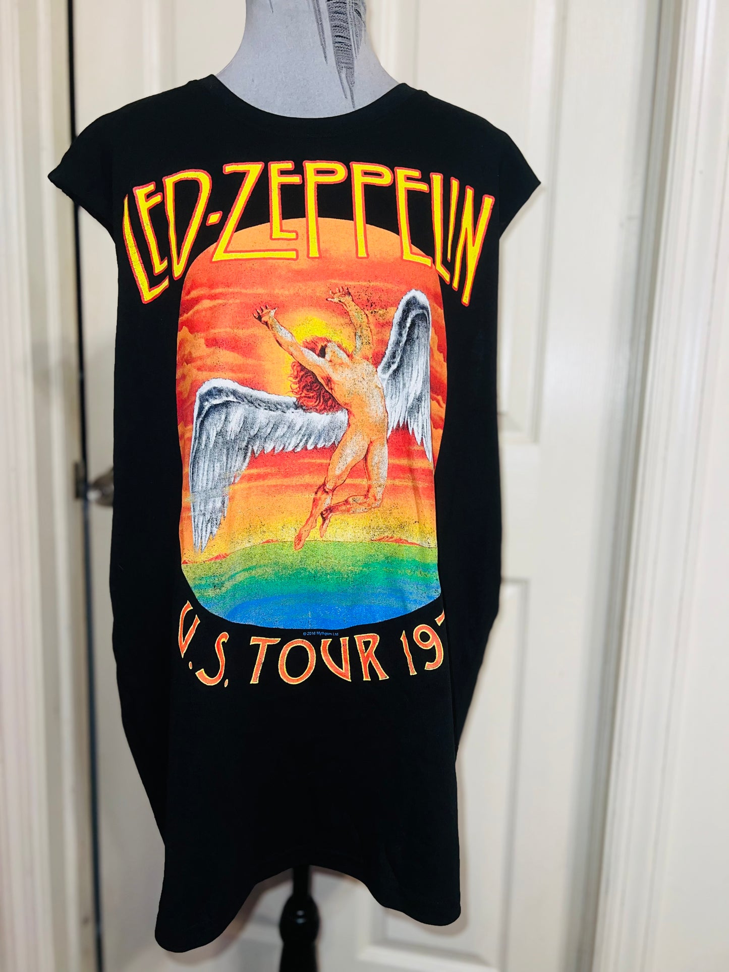 Led Zeppelin Oversized Distressed Muscle Tank/Dress