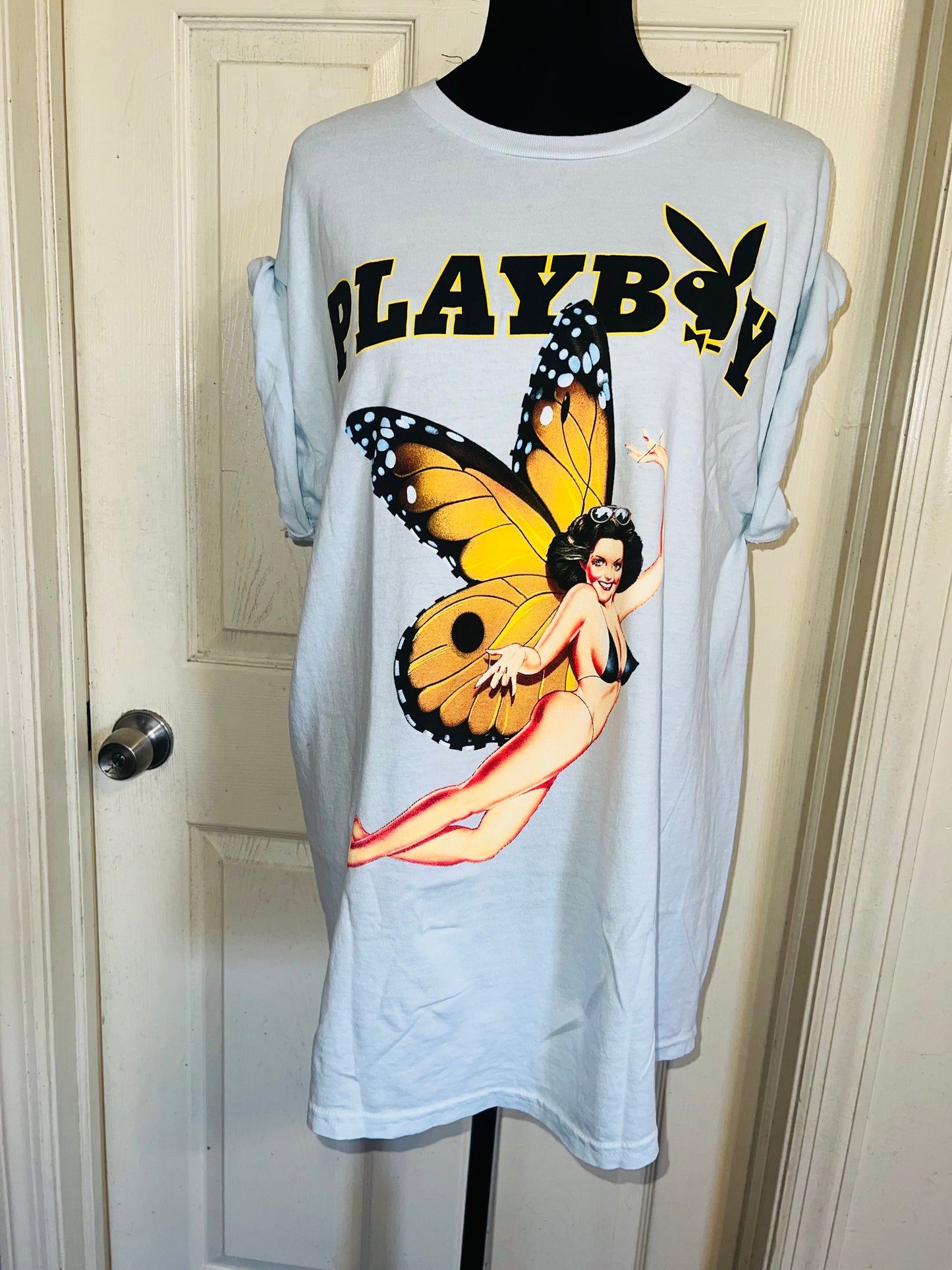 Playboy Double Sided Oversized Distressed Tee