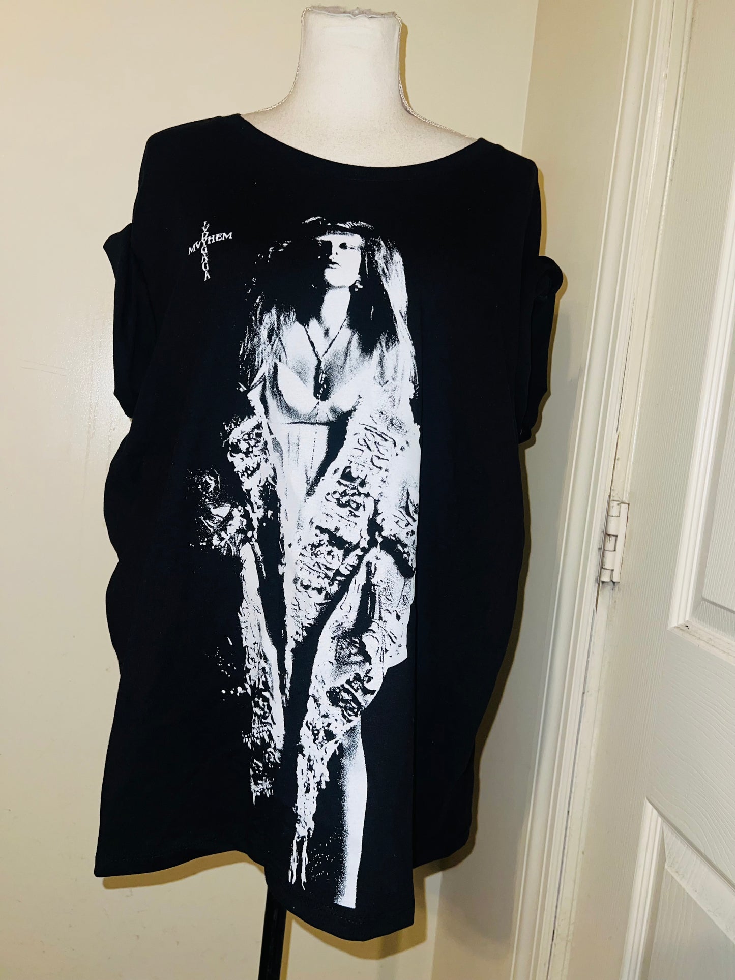 Lady Gaga Oversized Distressed Tee
