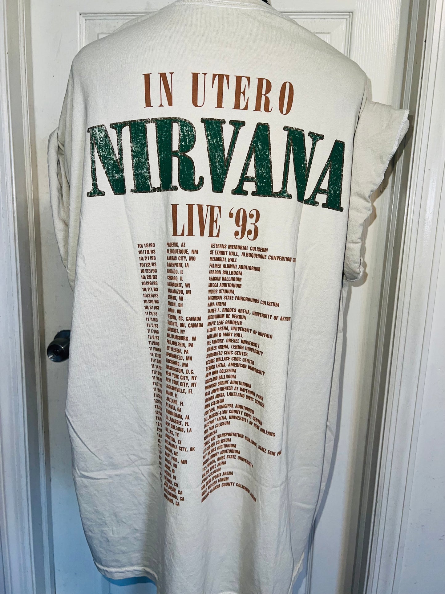 Nirvana Double Sided Oversized Distressed Tee