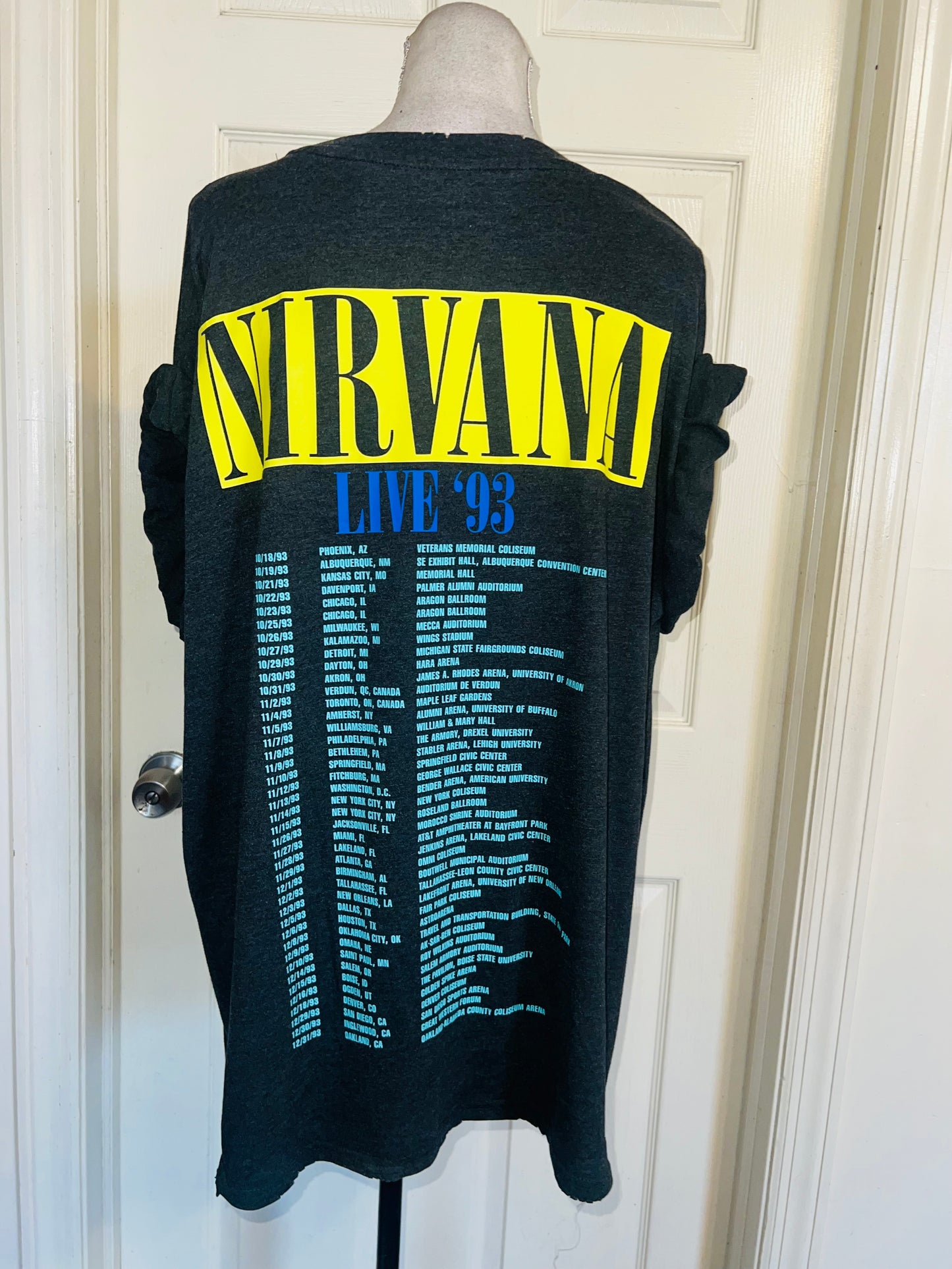 Nirvana Double Sided Oversized Distressed Tee