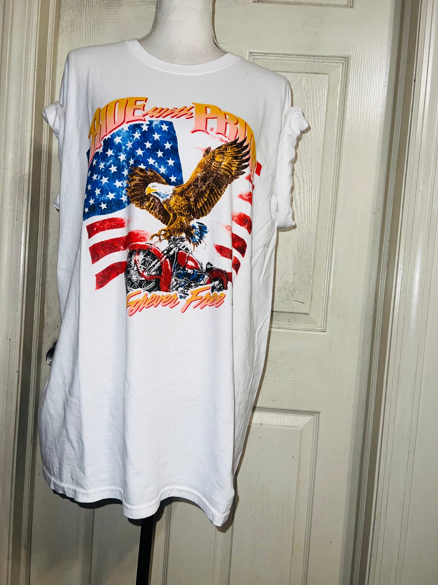 Ride With Pride Oversized Distressed Tee