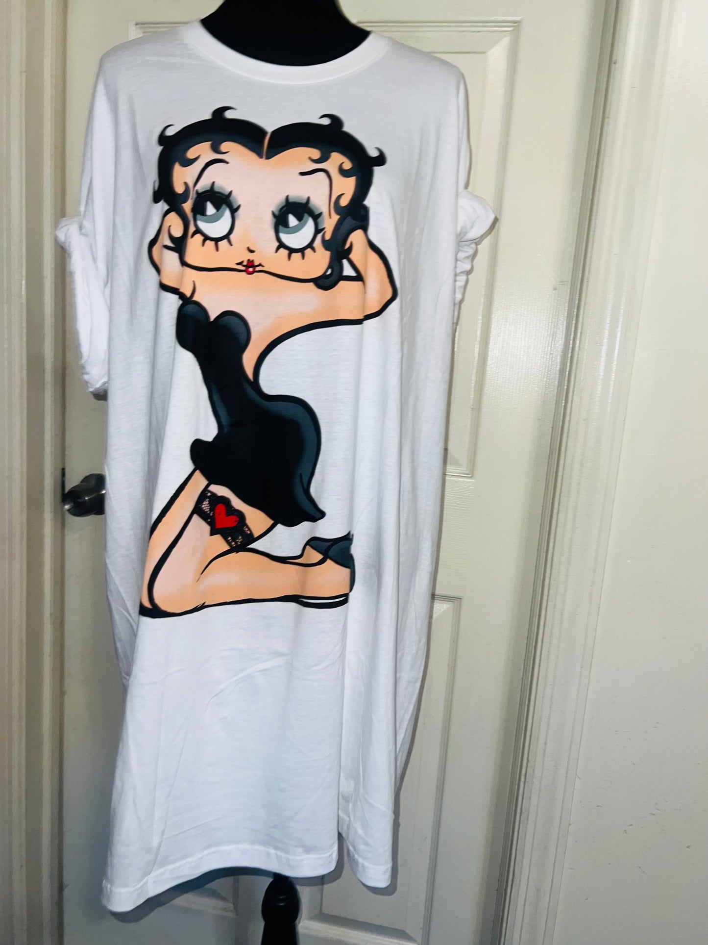 Betty Boop Oversized Distressed T-Shirt Dress