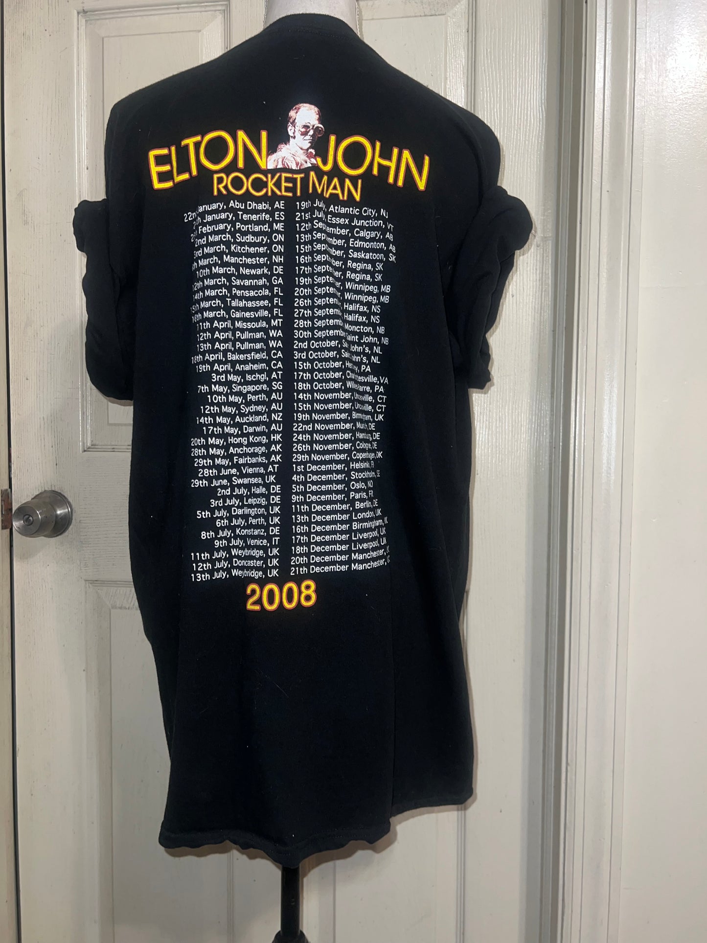 Elton John Vintage Double Sided Oversized Distressed Tee