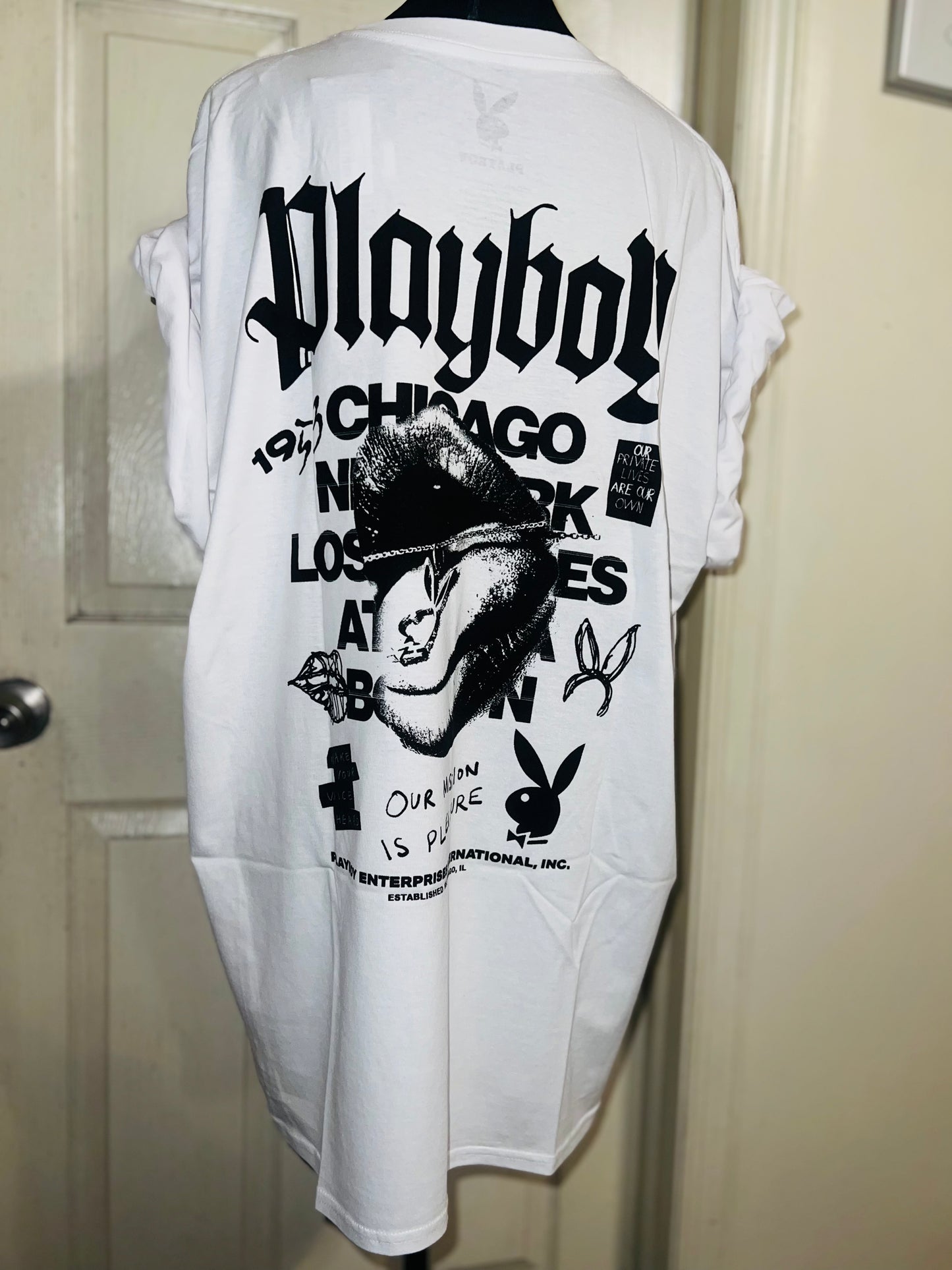 Playboy Double Sided Oversized Distressed Tee