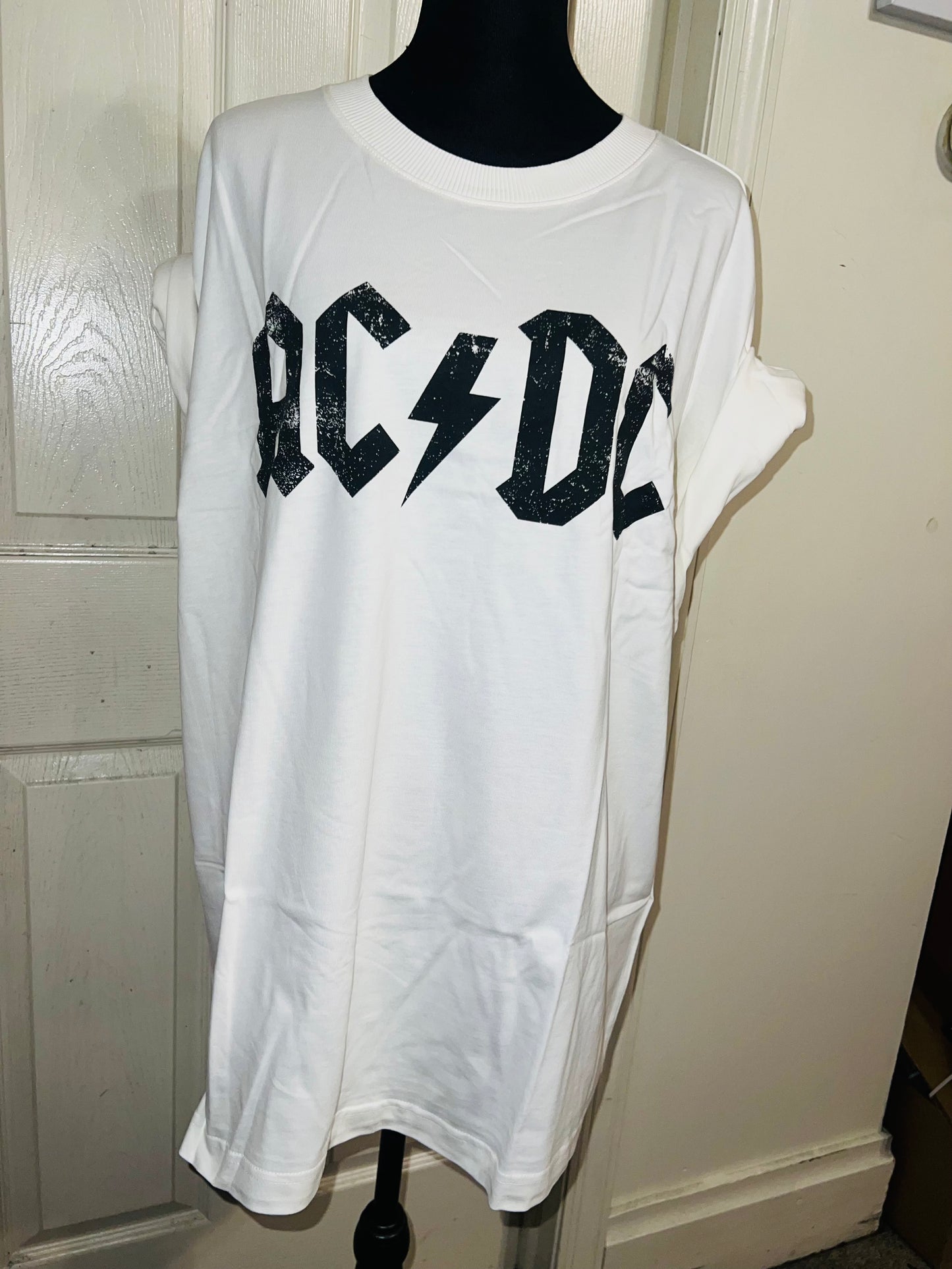 AC/DC Oversized Distressed Tee