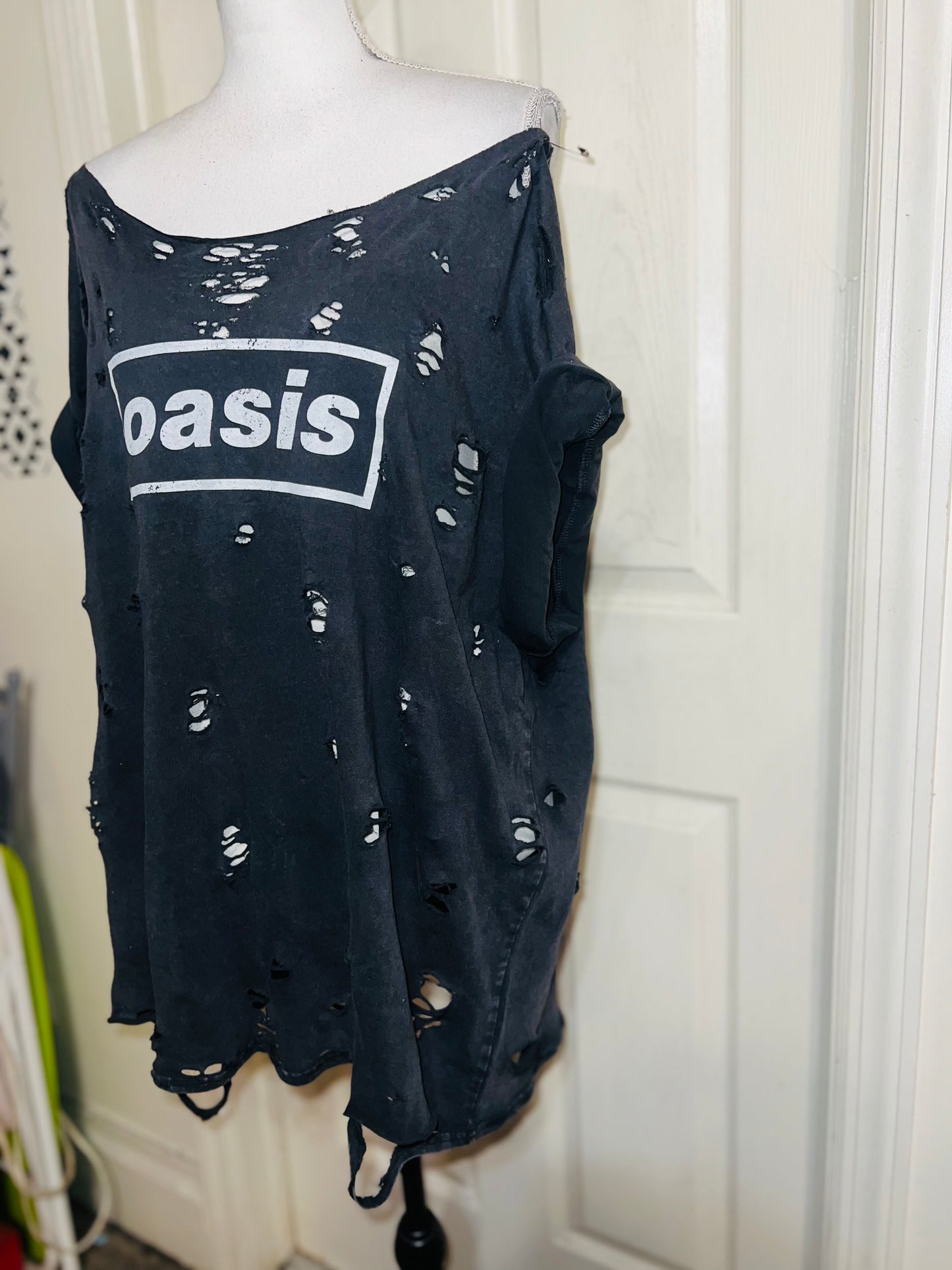Oasis Double Sided Oversized Distressed Tee