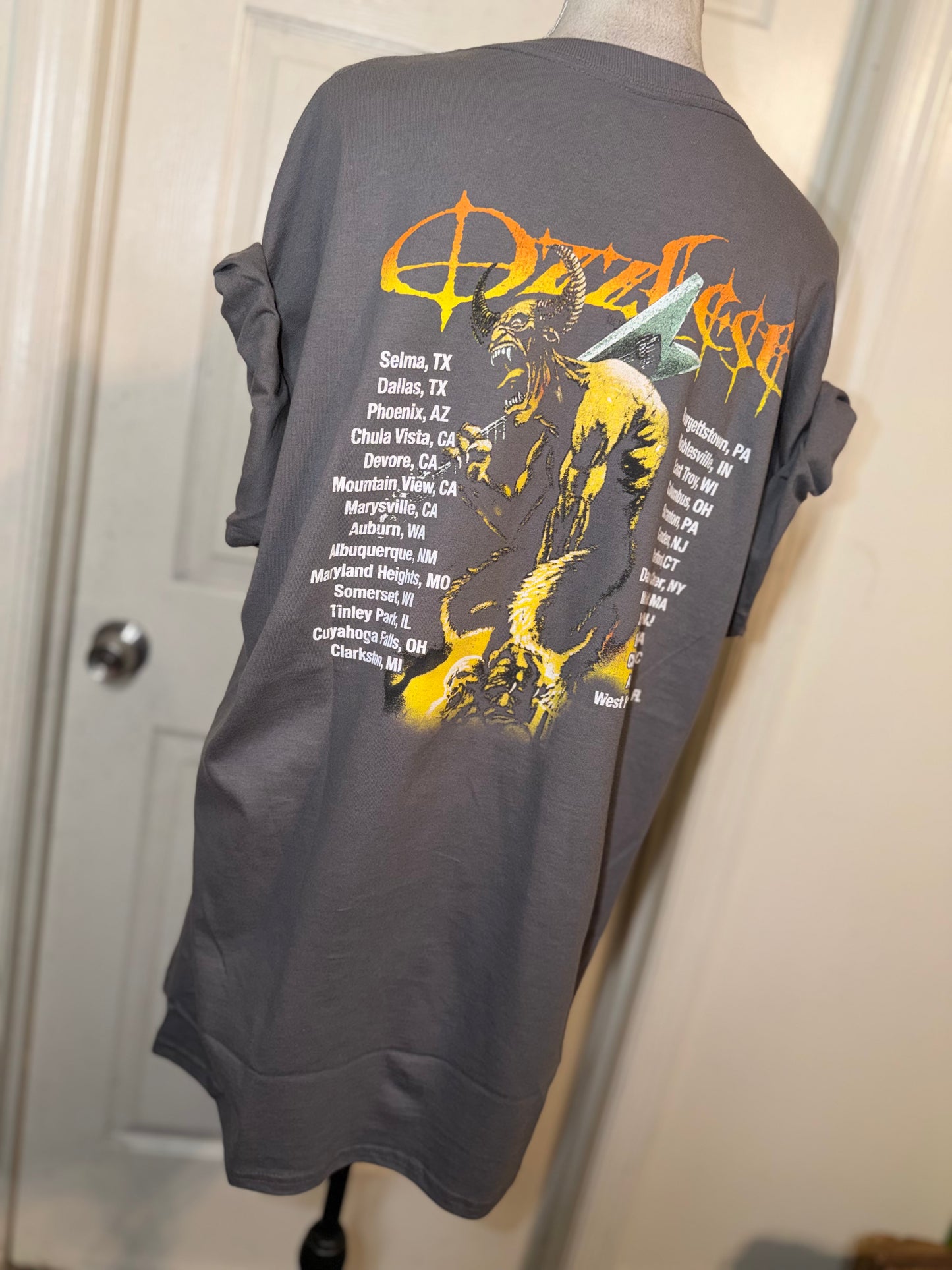 Ozzy Osbourne Ozzfest Double Sided Oversized Distressed Tee