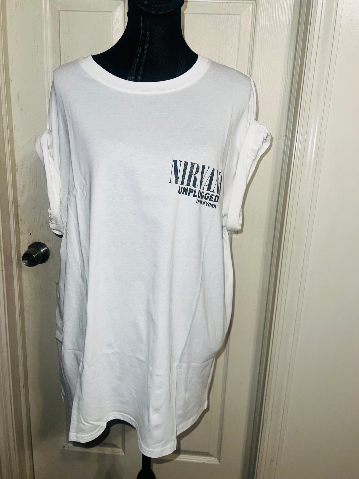 Nirvana Double Sided Oversized Distressed Tee