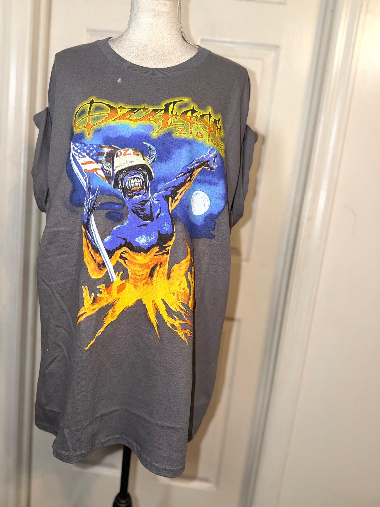 Ozzy Osbourne Ozzfest Double Sided Oversized Distressed Tee