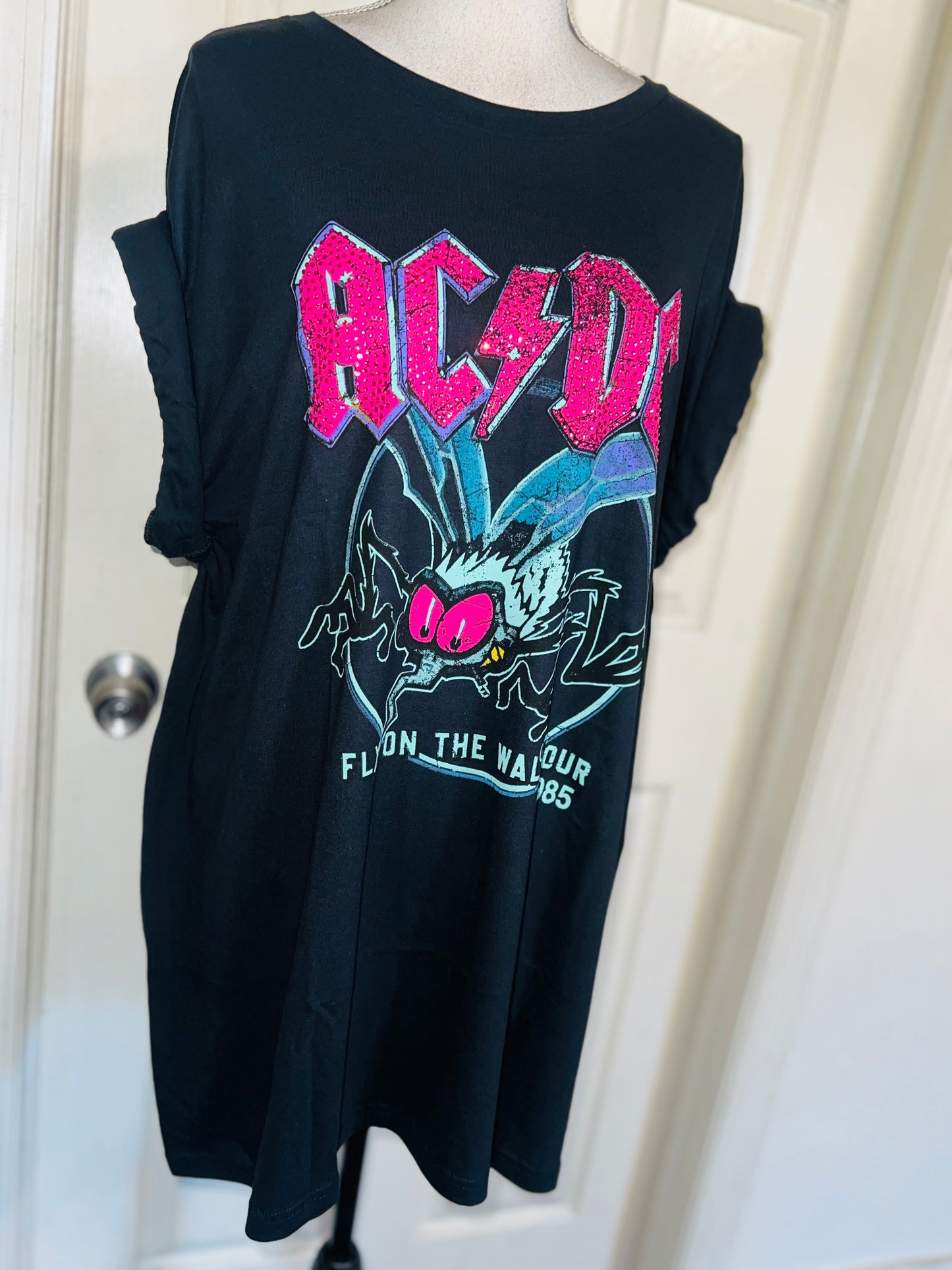 AC/DC Oversized Distressed Tee