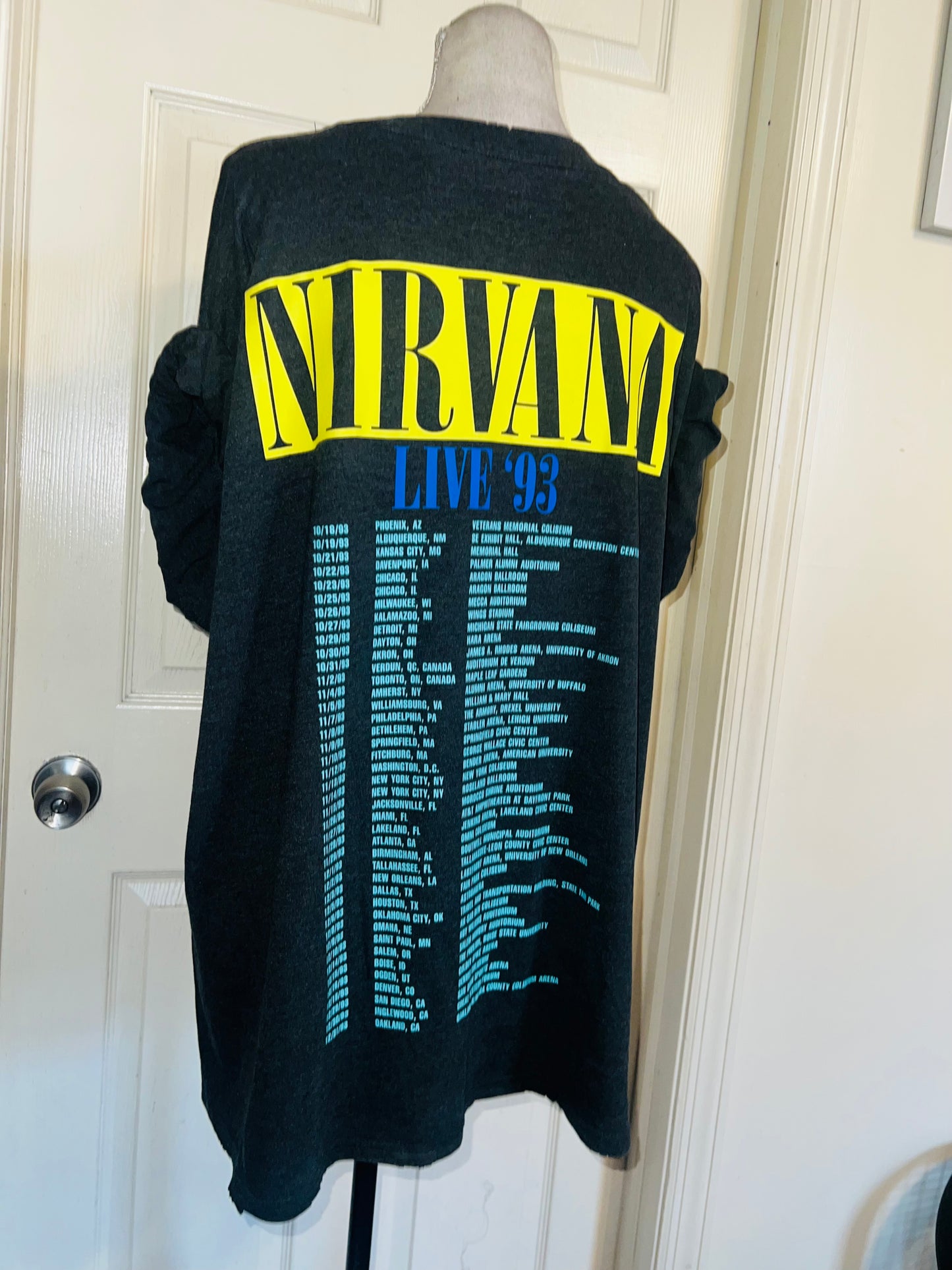 Nirvana Double Sided Oversized Distressed Tee