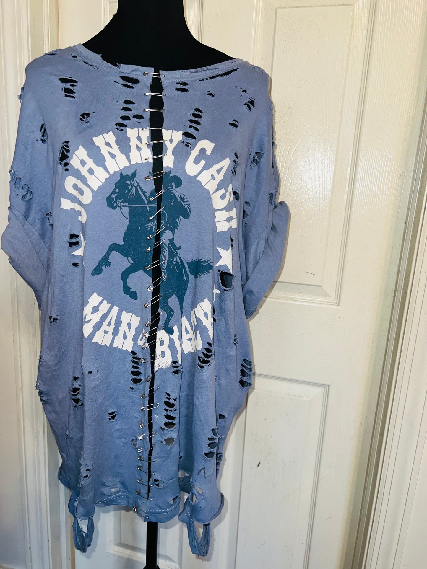Johnny Cash Split Oversized Distressed Tee