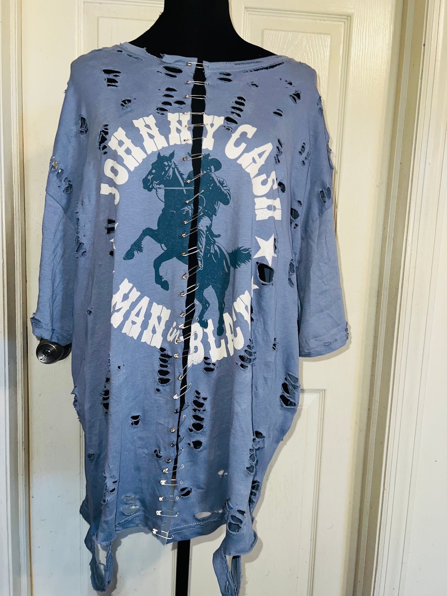 Johnny Cash Split Oversized Distressed Tee