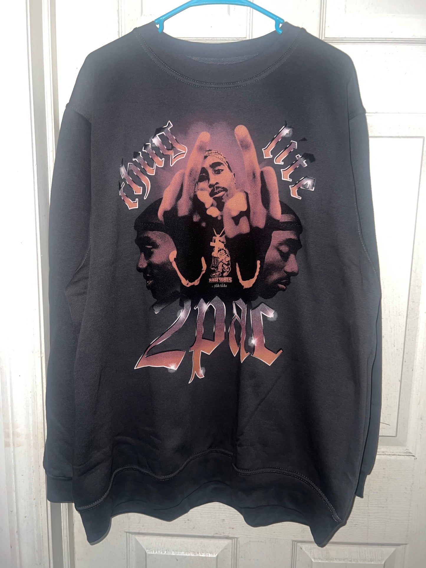 Tupac Oversized Distressed Sweatshirt