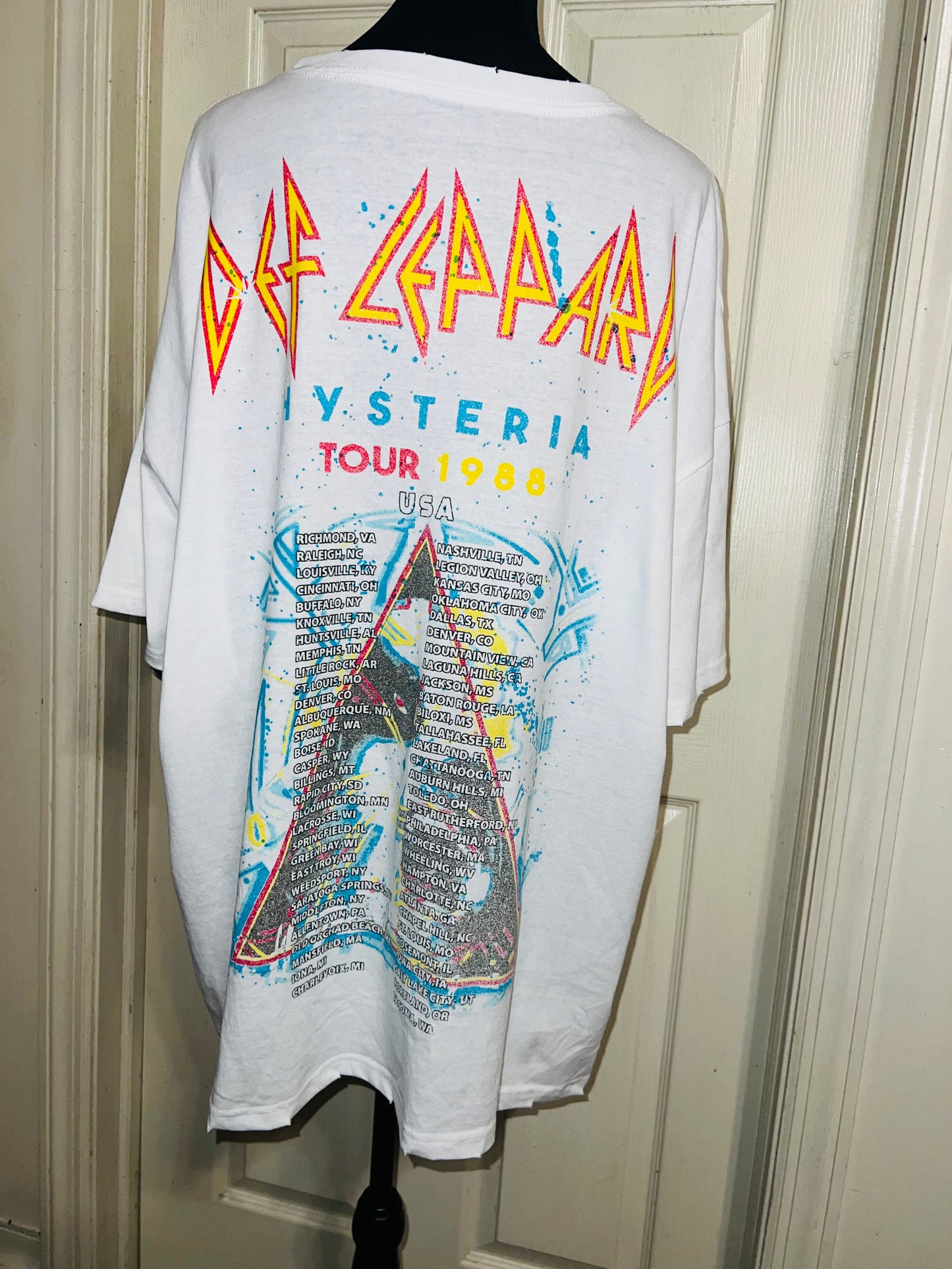 Def Leppard Double Sided Oversized Distressed Tee