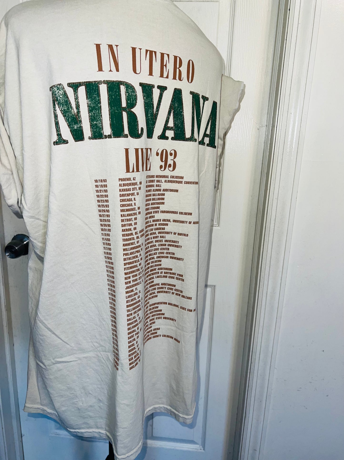 Nirvana Double Sided Oversized Distressed Tee