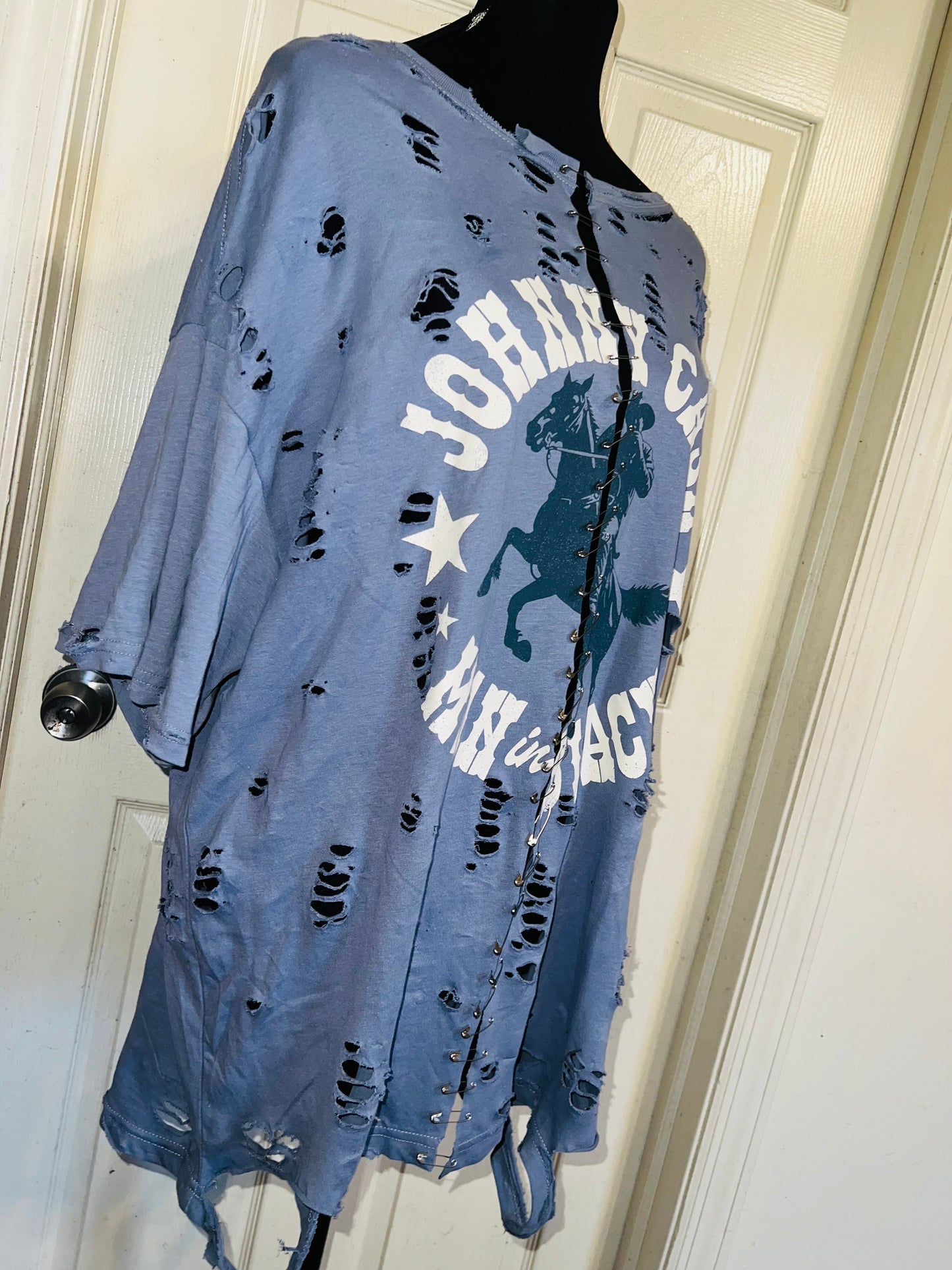 Johnny Cash Split Oversized Distressed Tee