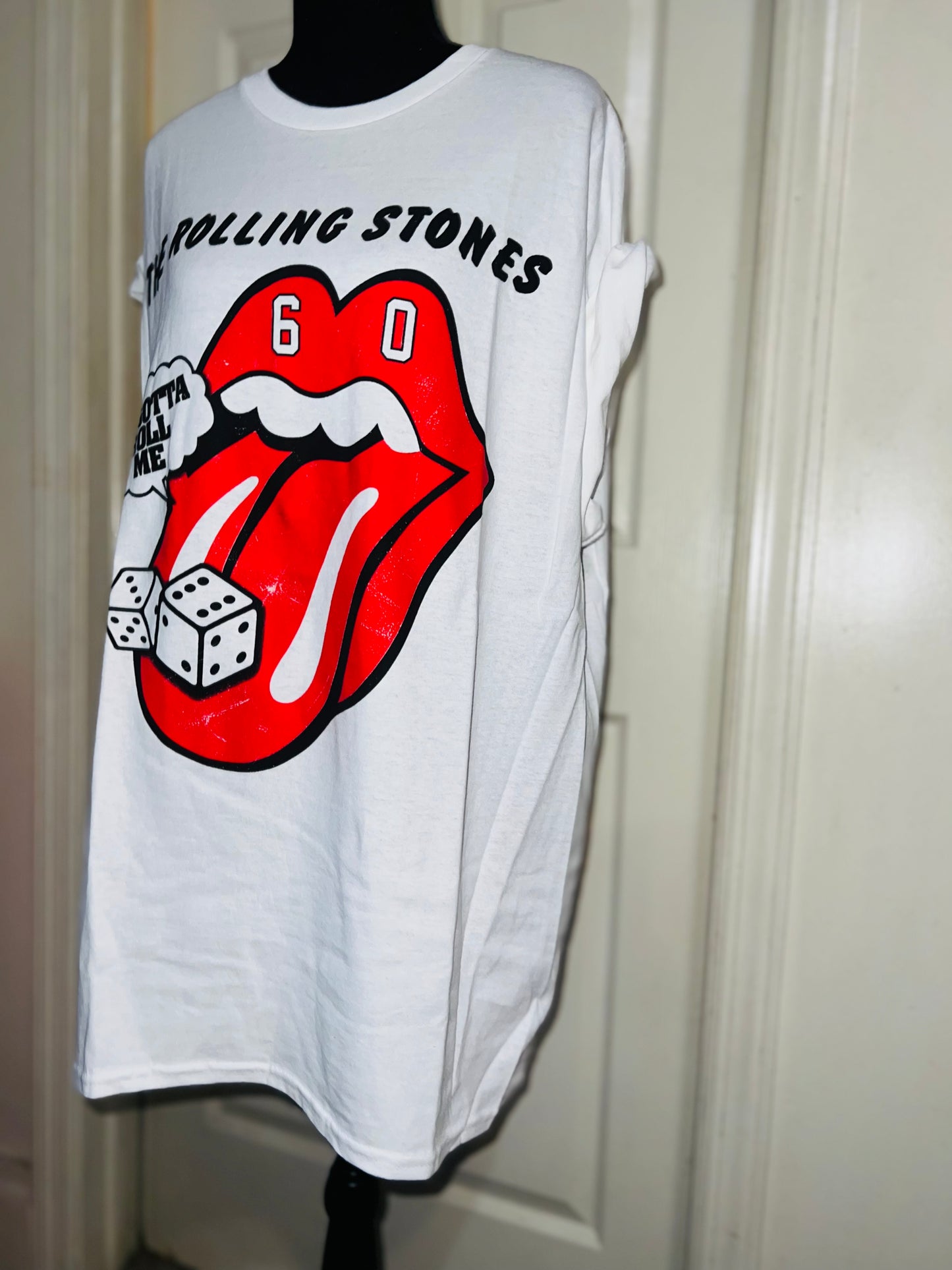 Rolling Stones Tumbling Dice Oversized Distressed Tee