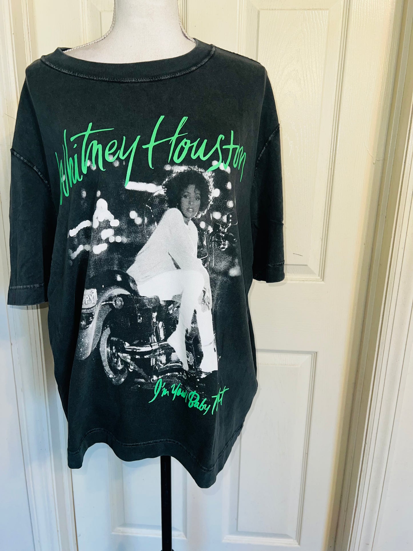 Whitney Houston Double Sided Oversized Distressed Tee