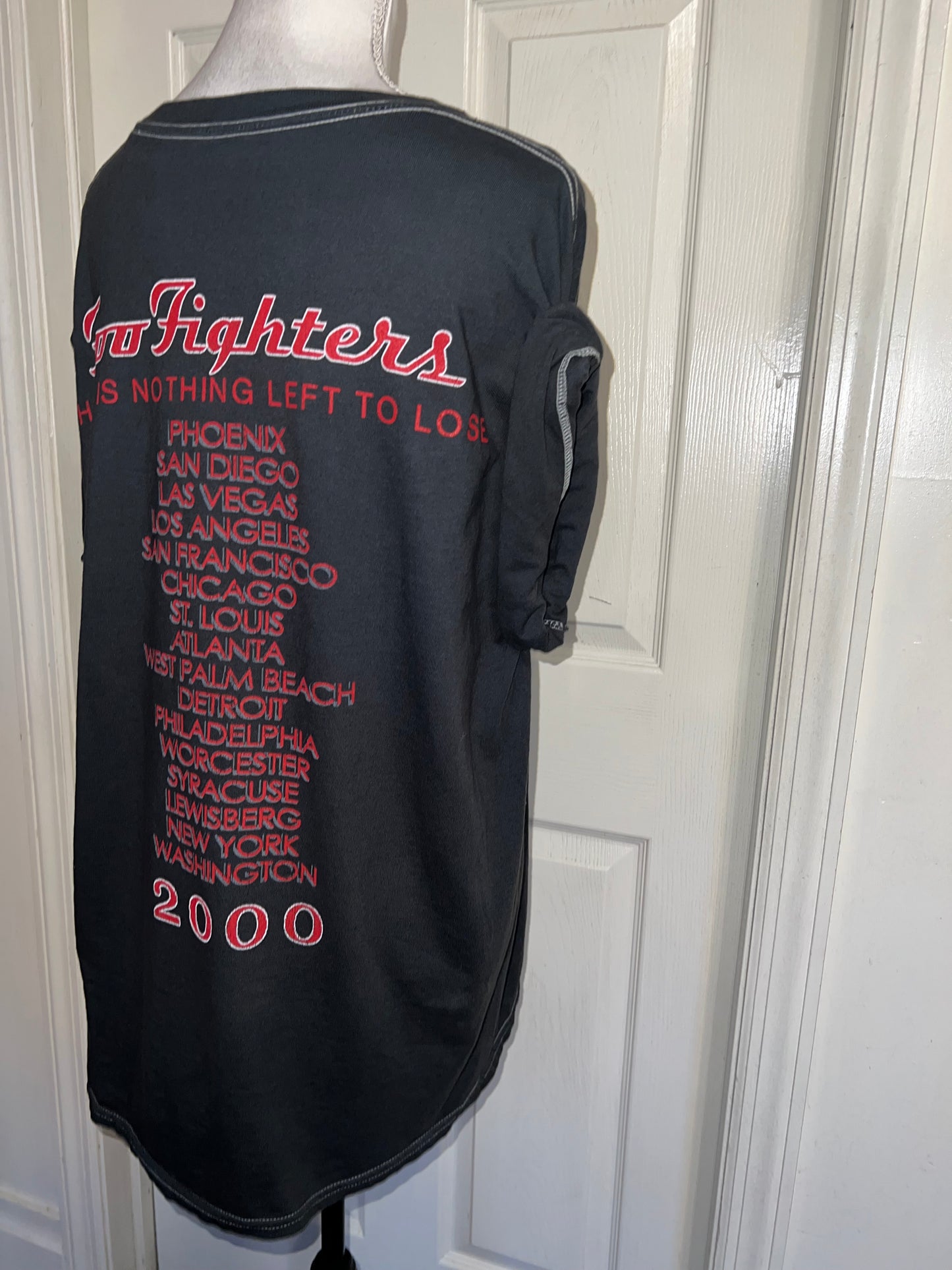 Foo Fighters Double Sided Oversized Distressed Tee