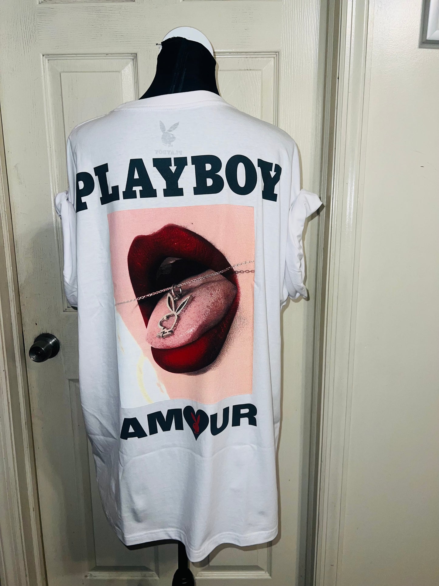 Playboy Double Sided Oversized Distressed Tee